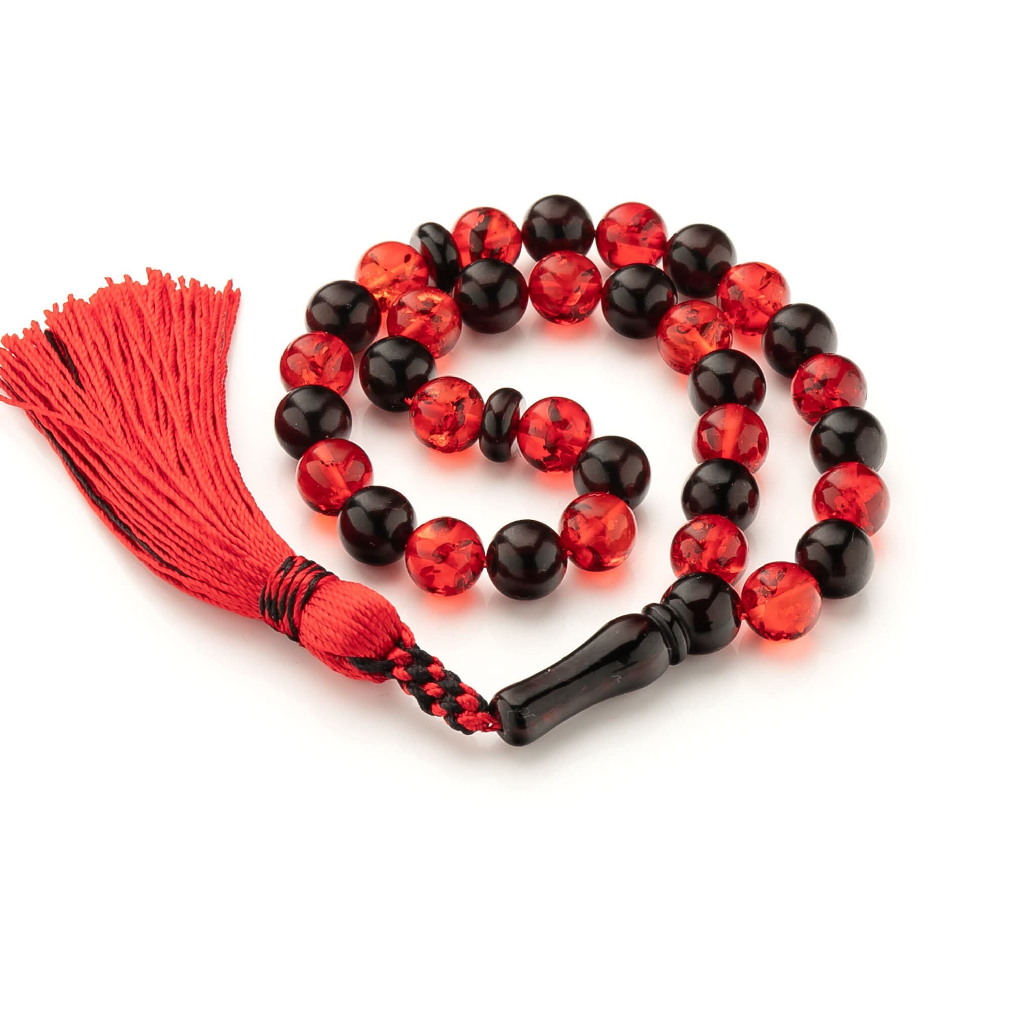 Baltic Amber Muslim Rosary: Islamic Prayer Beads with Handmade Tassel - image 5
