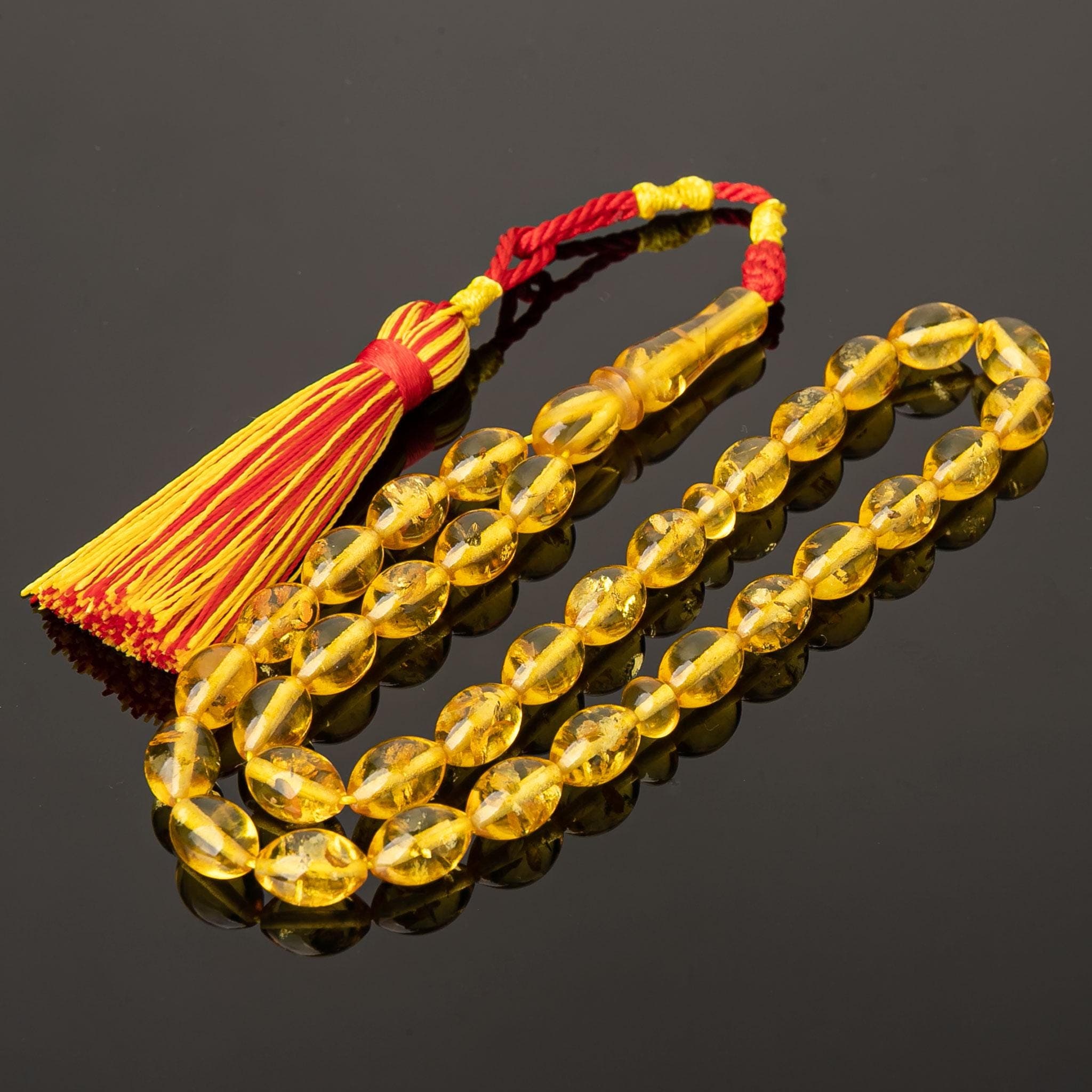 Handmade Baltic Amber Tasbih: 33 Islamic Prayer Beads with Tassel - image 3