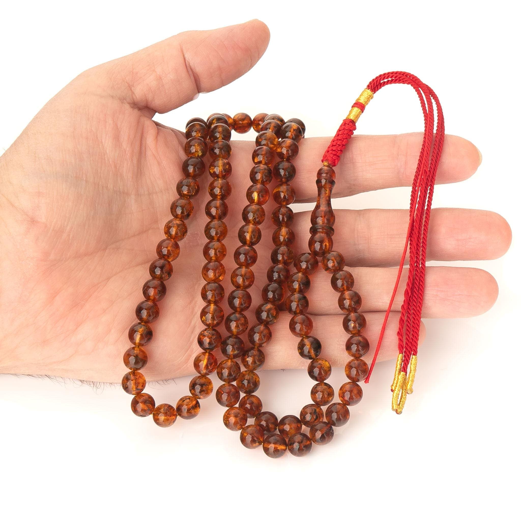 Handcrafted Baltic Amber Misbaha 99 Beads, Islamic Prayer Beads for Dhikr and Meditation - image 5