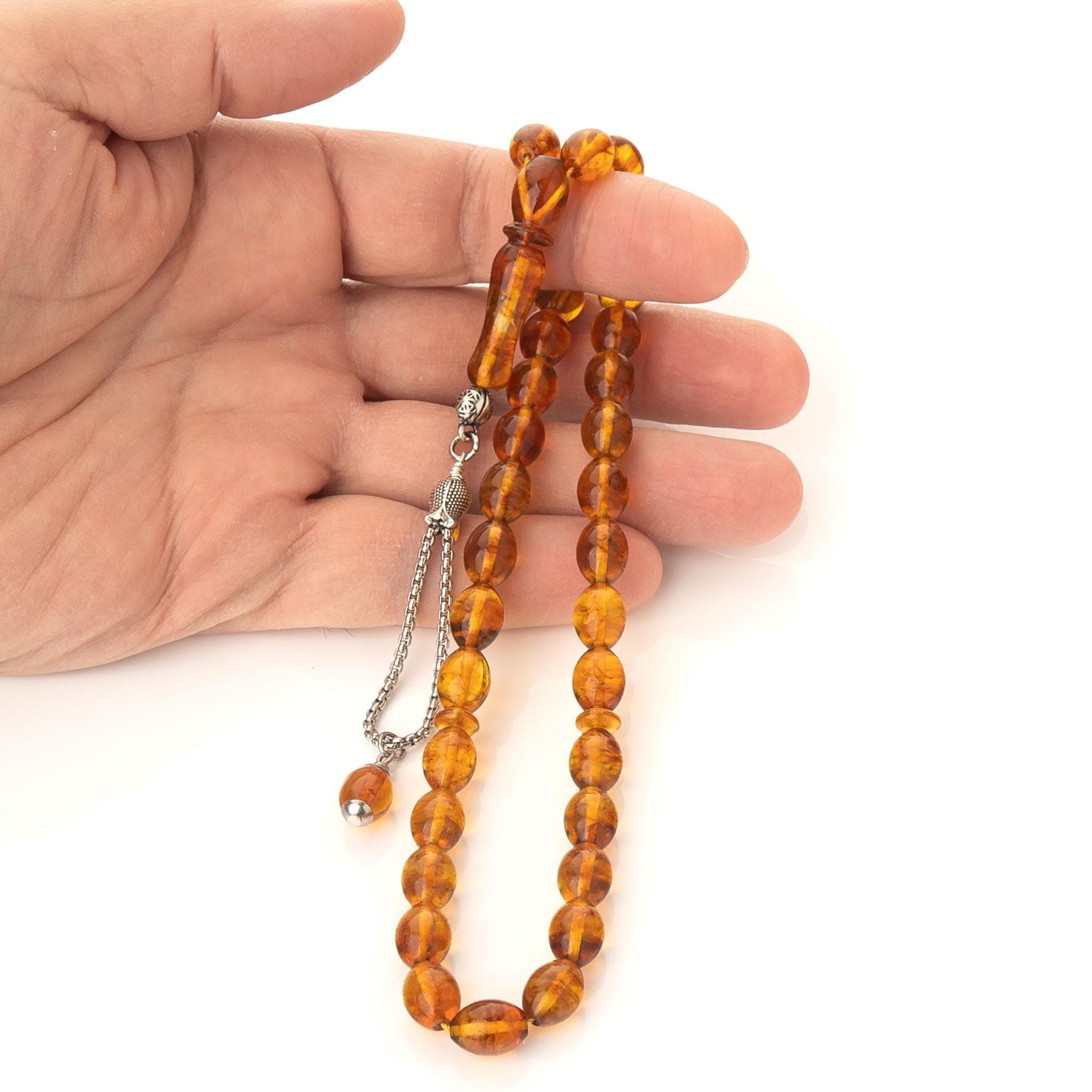 Handmade Amber Tasbih|33 Islamic Prayer Beads| Amber Misbaha|Sibha|Tesbih|كهرمان - image 5