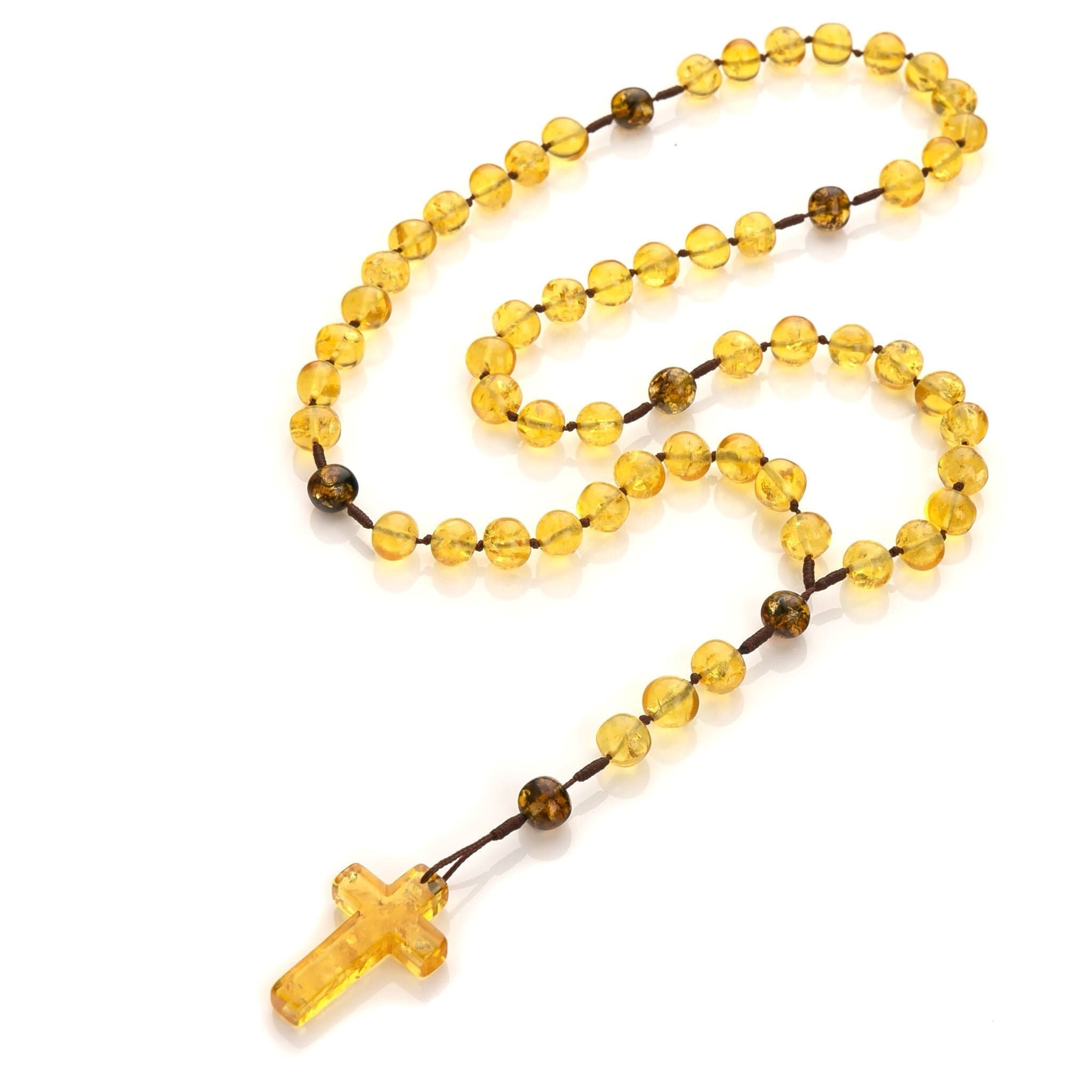 Handmade Lemon Amber Catholic Rosary: Baltic Amber Prayer Beads - image 5
