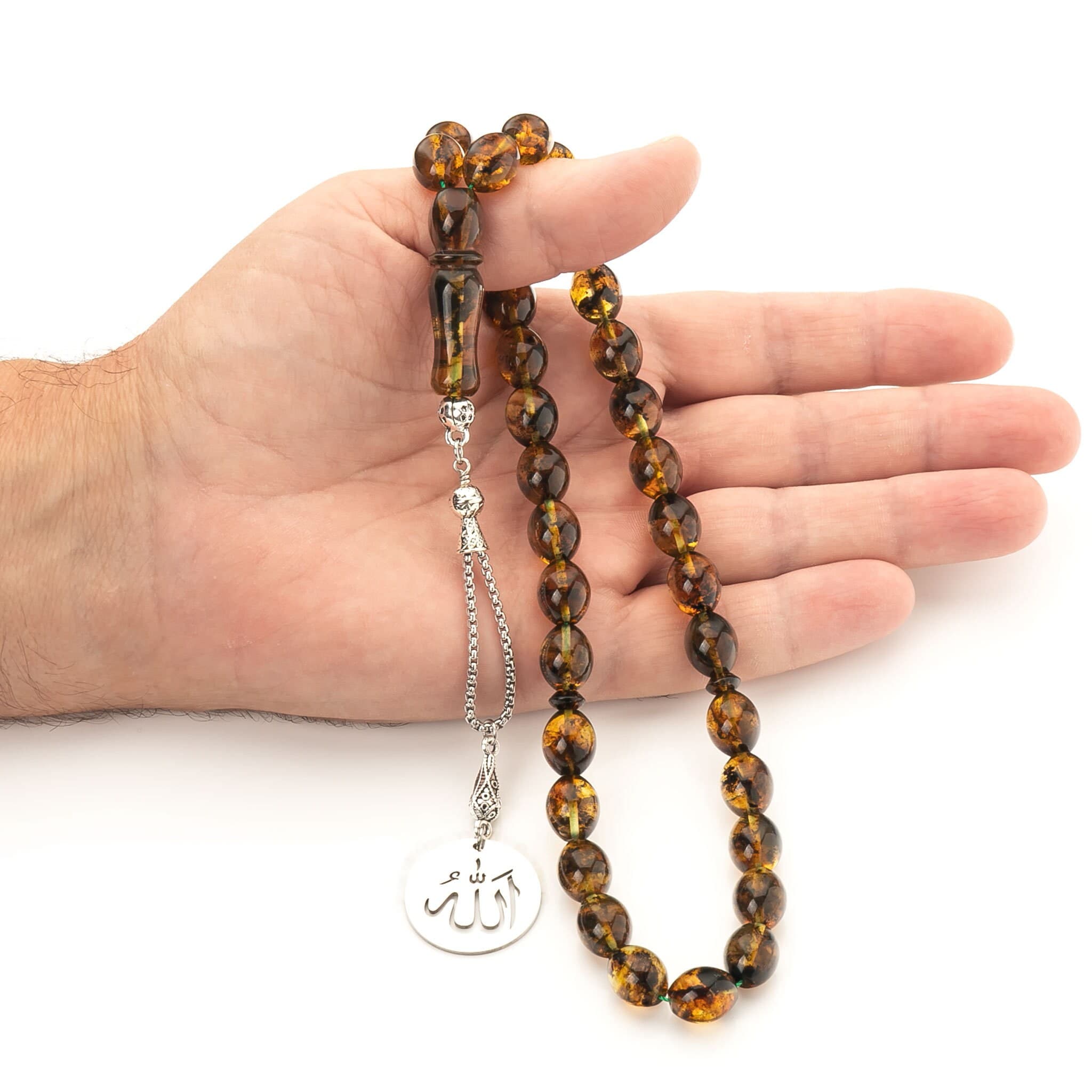 Natural Amber Tasbih: 33-Bead Muslim Prayer Rosary - image 5
