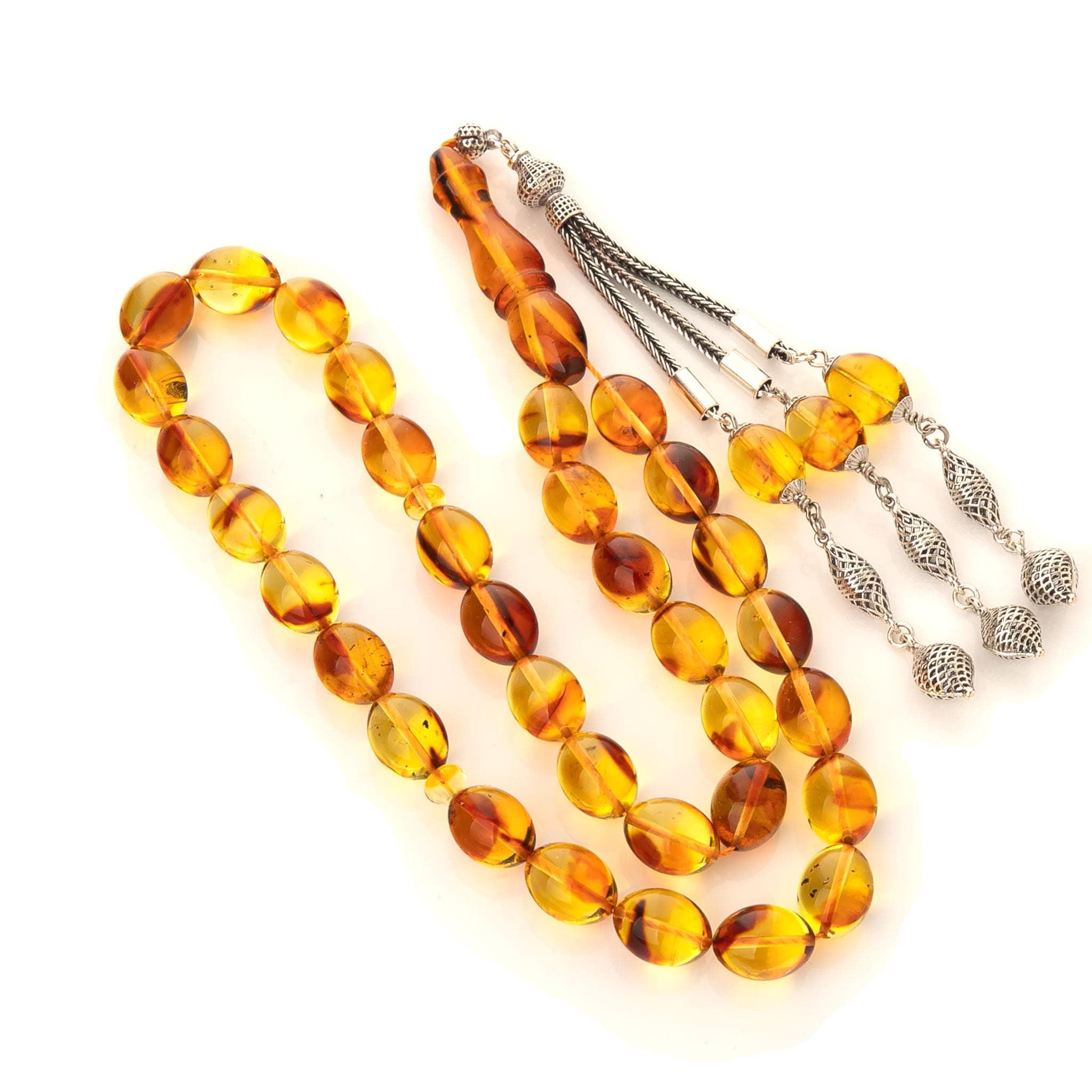 Handcrafted Baltic Amber Tasbih with Silver Tassel: Islamic Prayer Beads - image 5