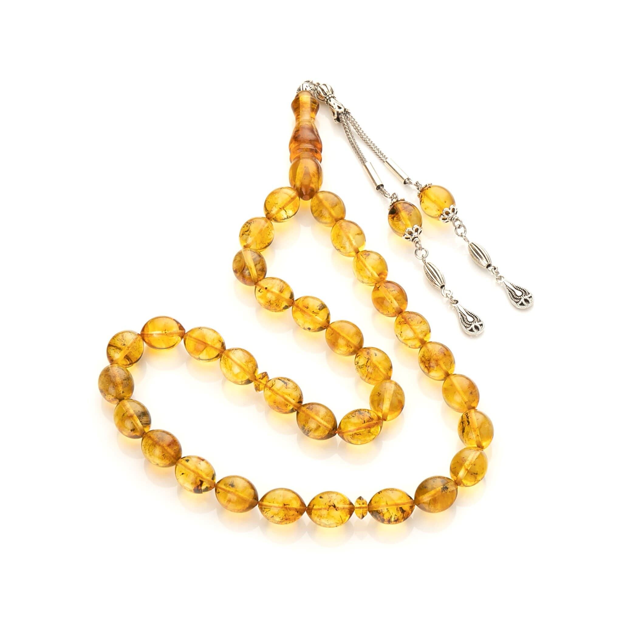 Transparent Amber Tasbih: Muslim Prayer Beads with Inclusions - image 3