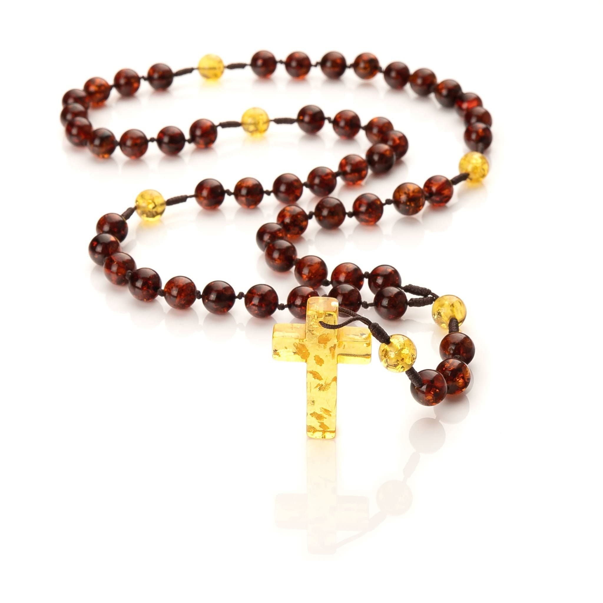 Baltic Amber Rosary: Catholic Prayer Beads, Handmade Cross - image 4