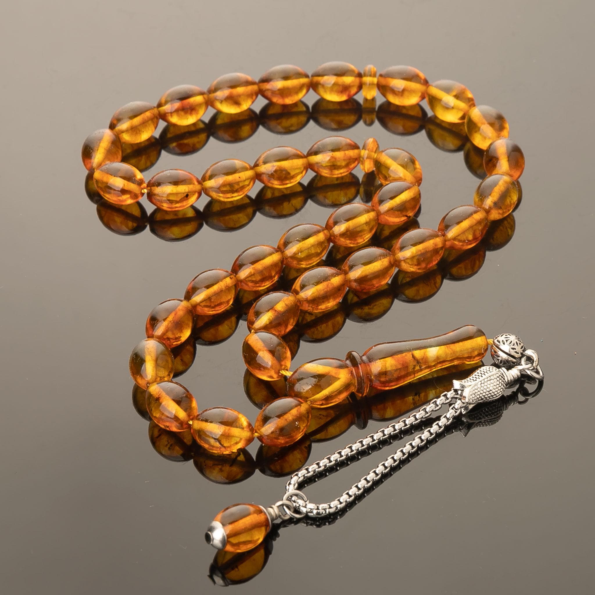 Handmade Amber Tasbih|33 Islamic Prayer Beads| Amber Misbaha|Sibha|Tesbih|كهرمان - image 4