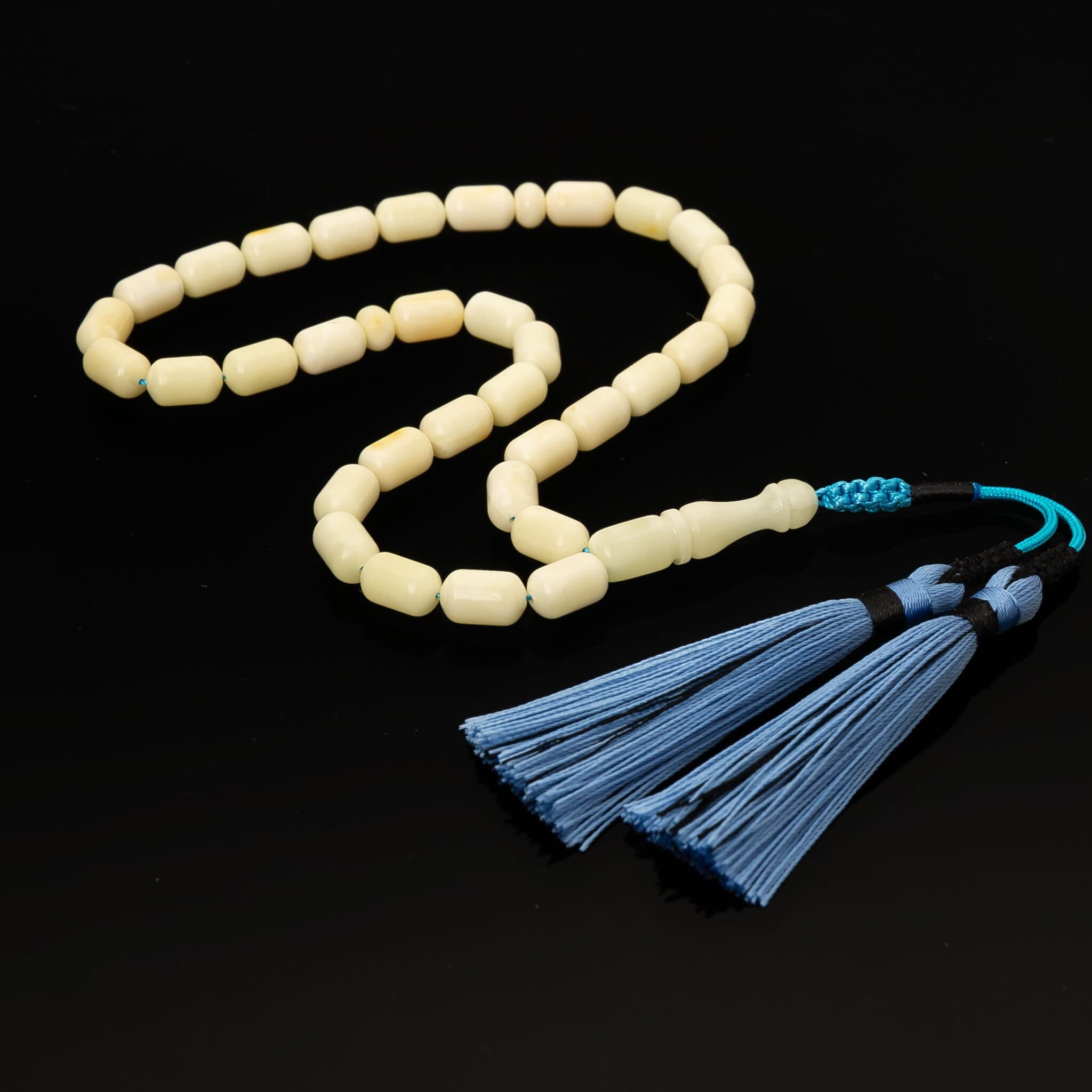 Amber Tasbih|33 Islamic Prayer Beads,19g|White Baltic Amber Rosary| - image 5