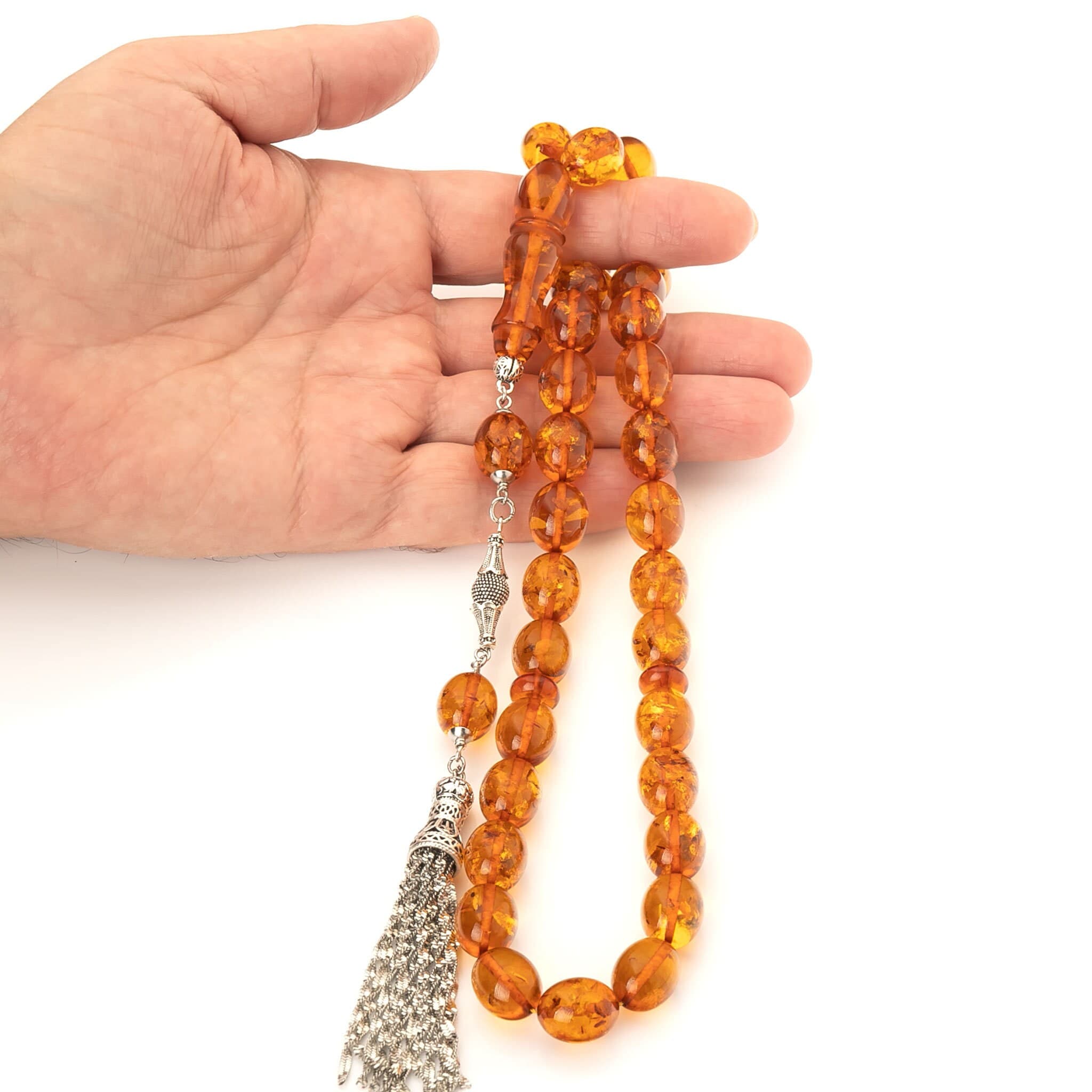 Amber Tasbih|33 Islamic Prayer Beads,58g|Misbaha|Tesbih|Sibha|مسبحة عنبر| - image 4