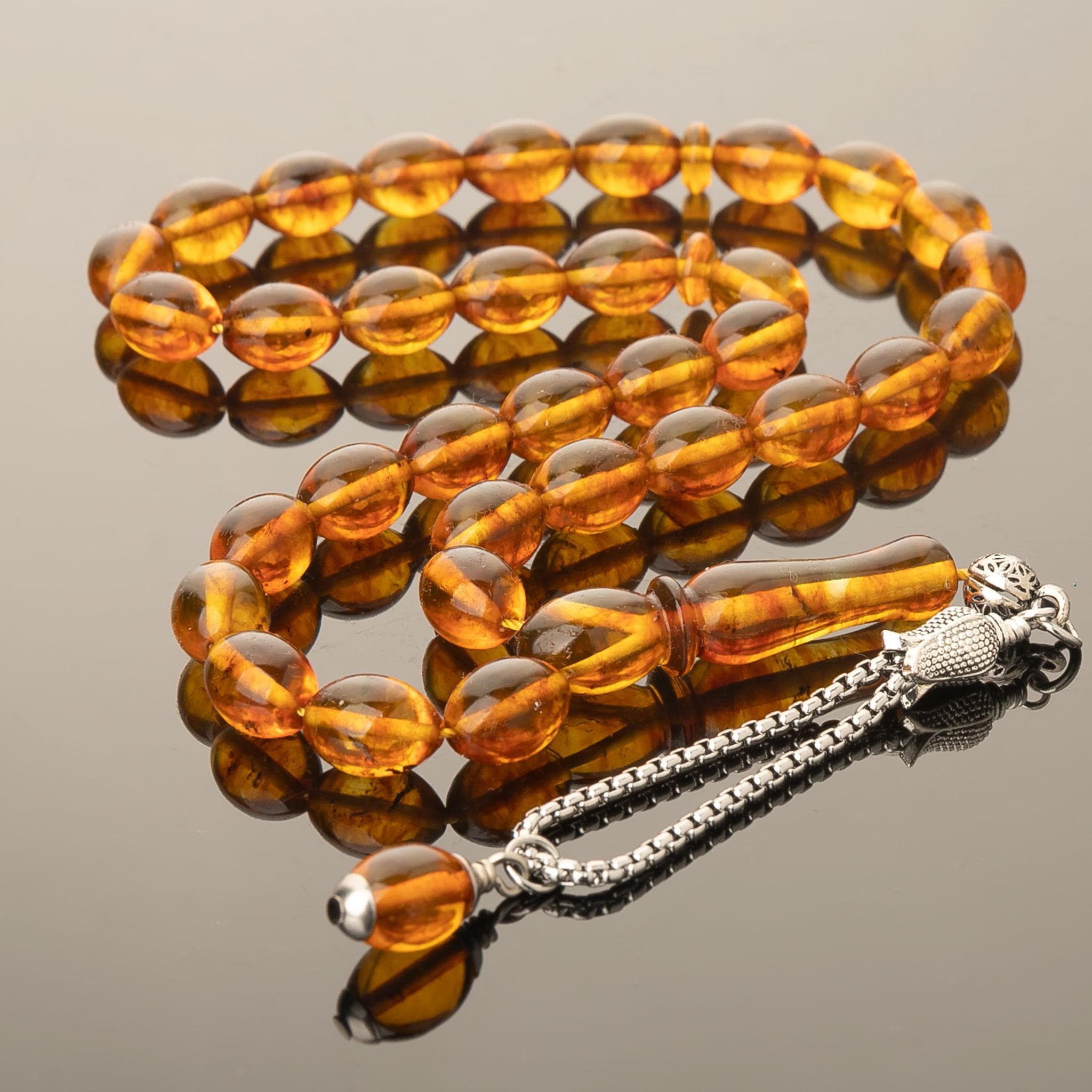 Handmade Amber Tasbih|33 Islamic Prayer Beads| Amber Misbaha|Sibha|Tesbih|كهرمان - image 3