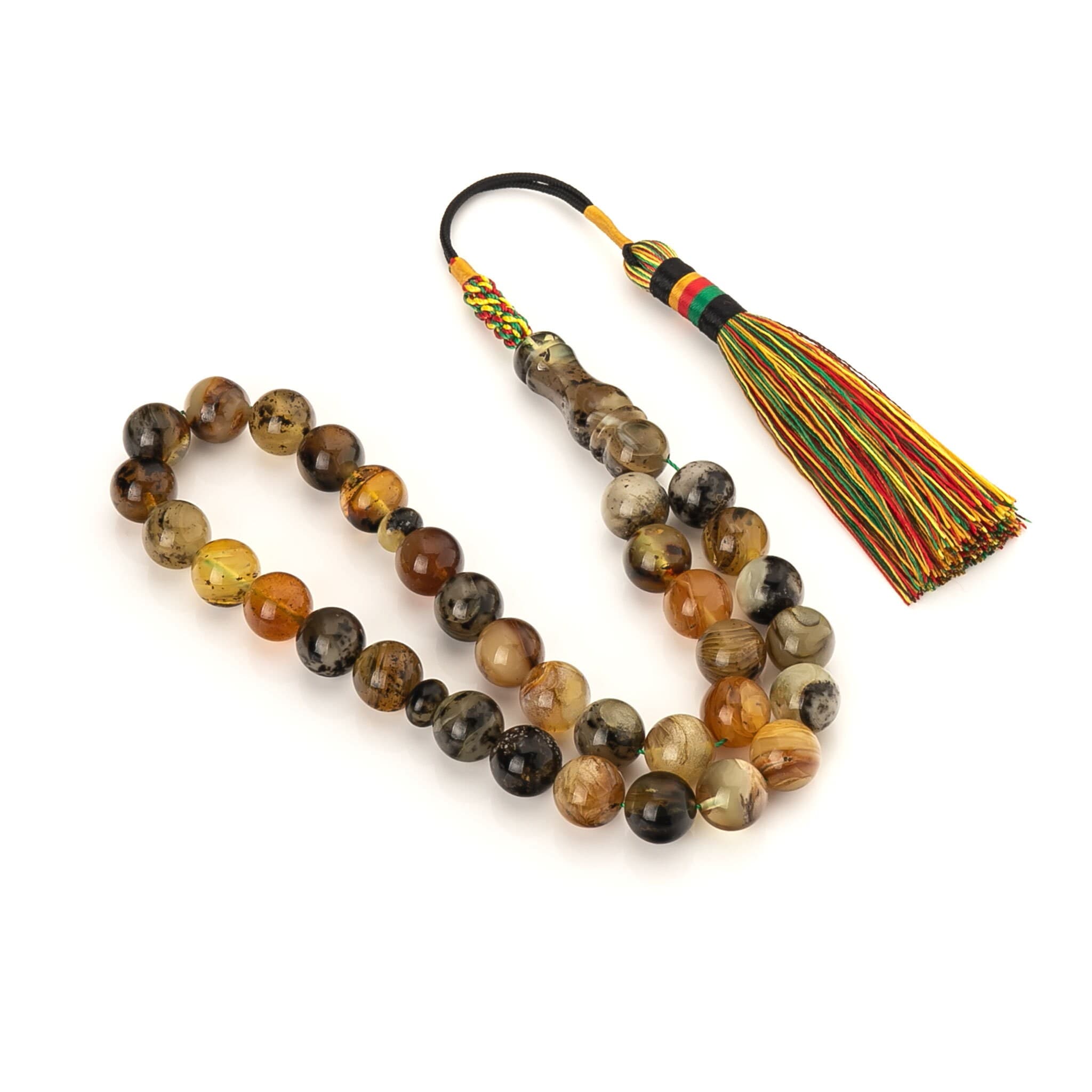 Handcrafted Genuine Amber Tasbih-Amber Rosary-Natural Amber with Inclusions-33 Islamic Prayer Beads-Misbaha-Kehribar-Fossilamber-Sibha - image 3