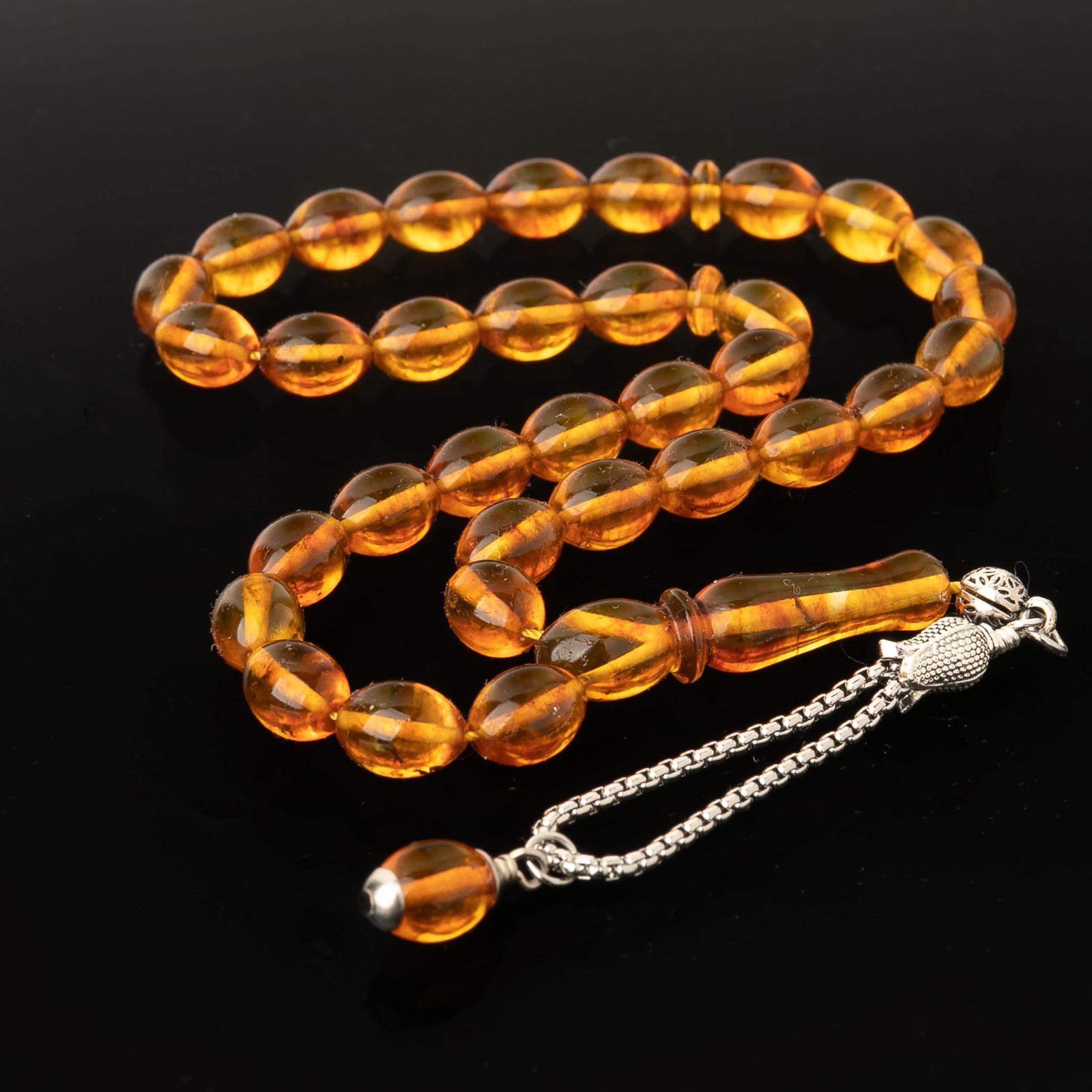 Handmade Amber Tasbih|33 Islamic Prayer Beads| Amber Misbaha|Sibha|Tesbih|كهرمان