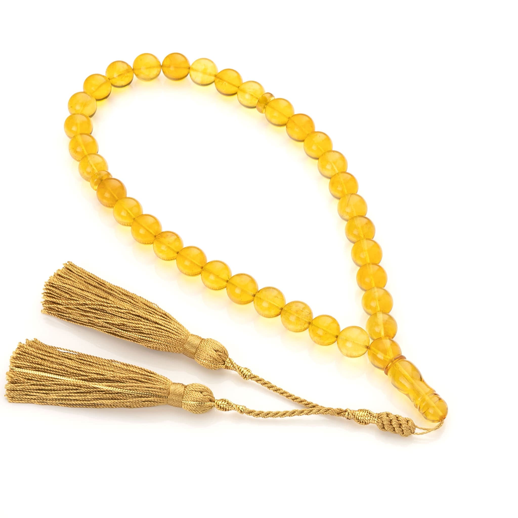 Transparent Amber Tasbih|33 Islamic Prayer Beads|Muslim Gift|حبات المسبحة الإسلامية|