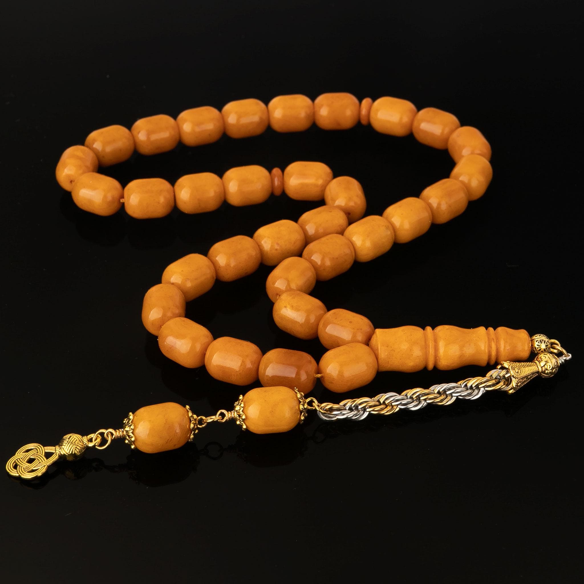 Old German Style Amber Misbaha – 33 Islamic Prayer Beads, 65g | Collectible Amber Rosary - image 3