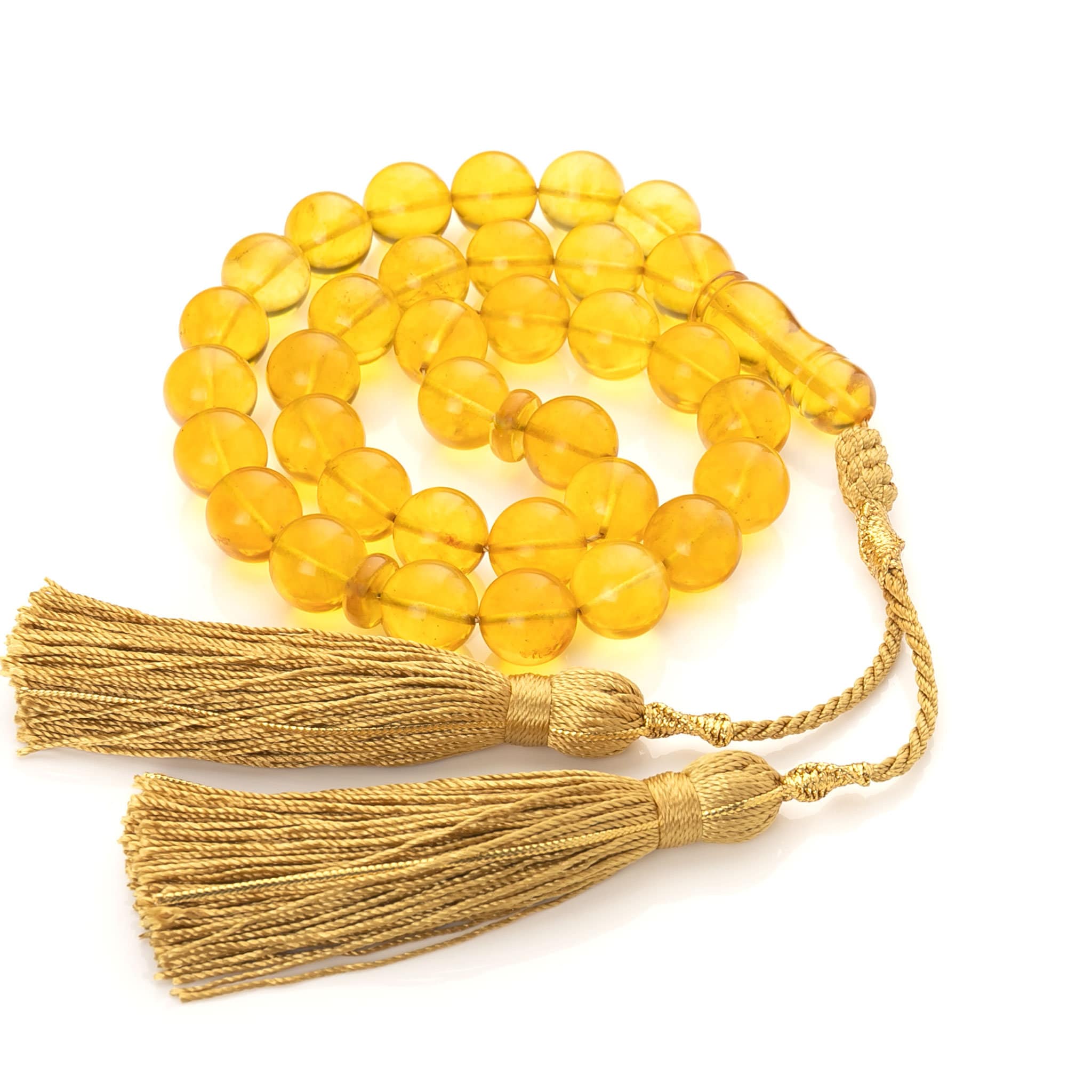Transparent Amber Tasbih|33 Islamic Prayer Beads|Muslim Gift|حبات المسبحة الإسلامية| - image 3