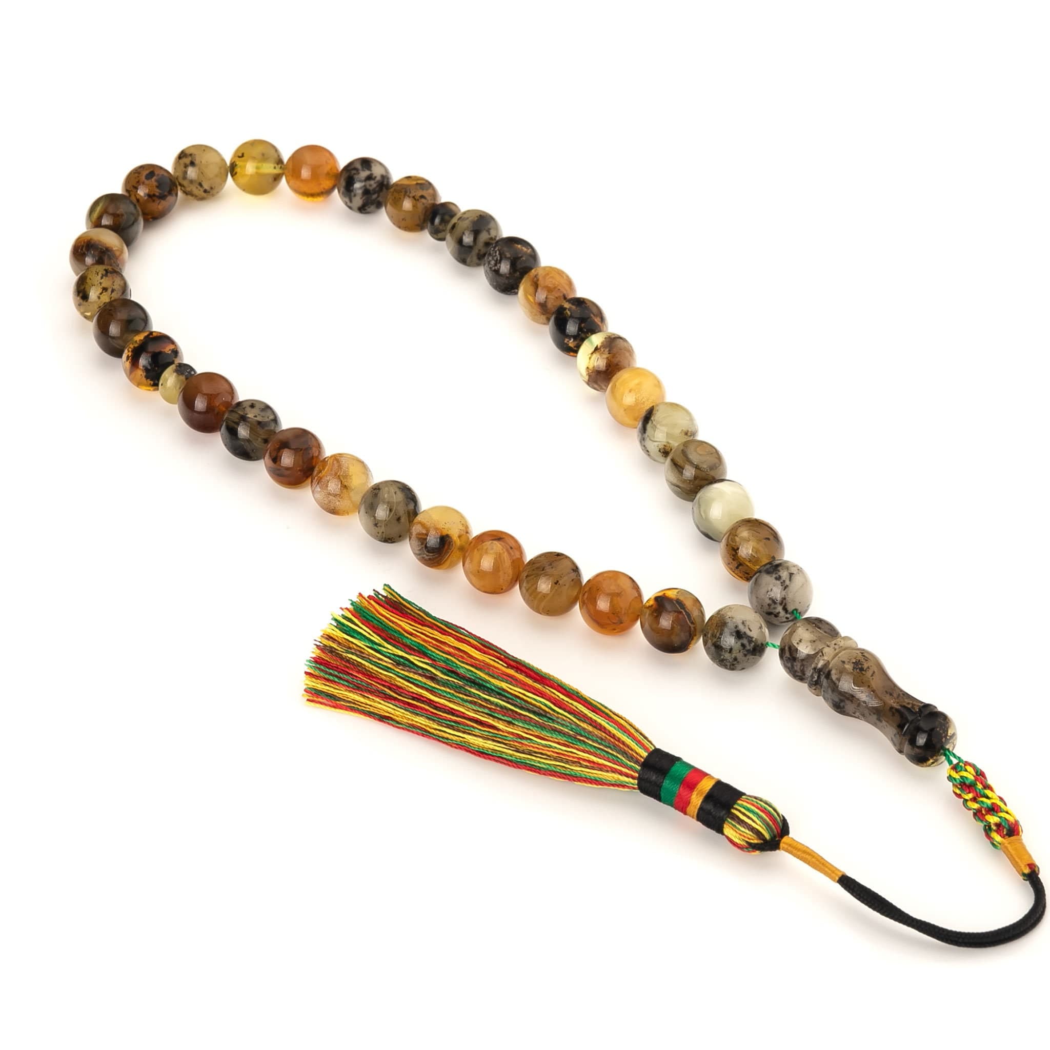 Handcrafted Genuine Amber Tasbih-Amber Rosary-Natural Amber with Inclusions-33 Islamic Prayer Beads-Misbaha-Kehribar-Fossilamber-Sibha - image 5