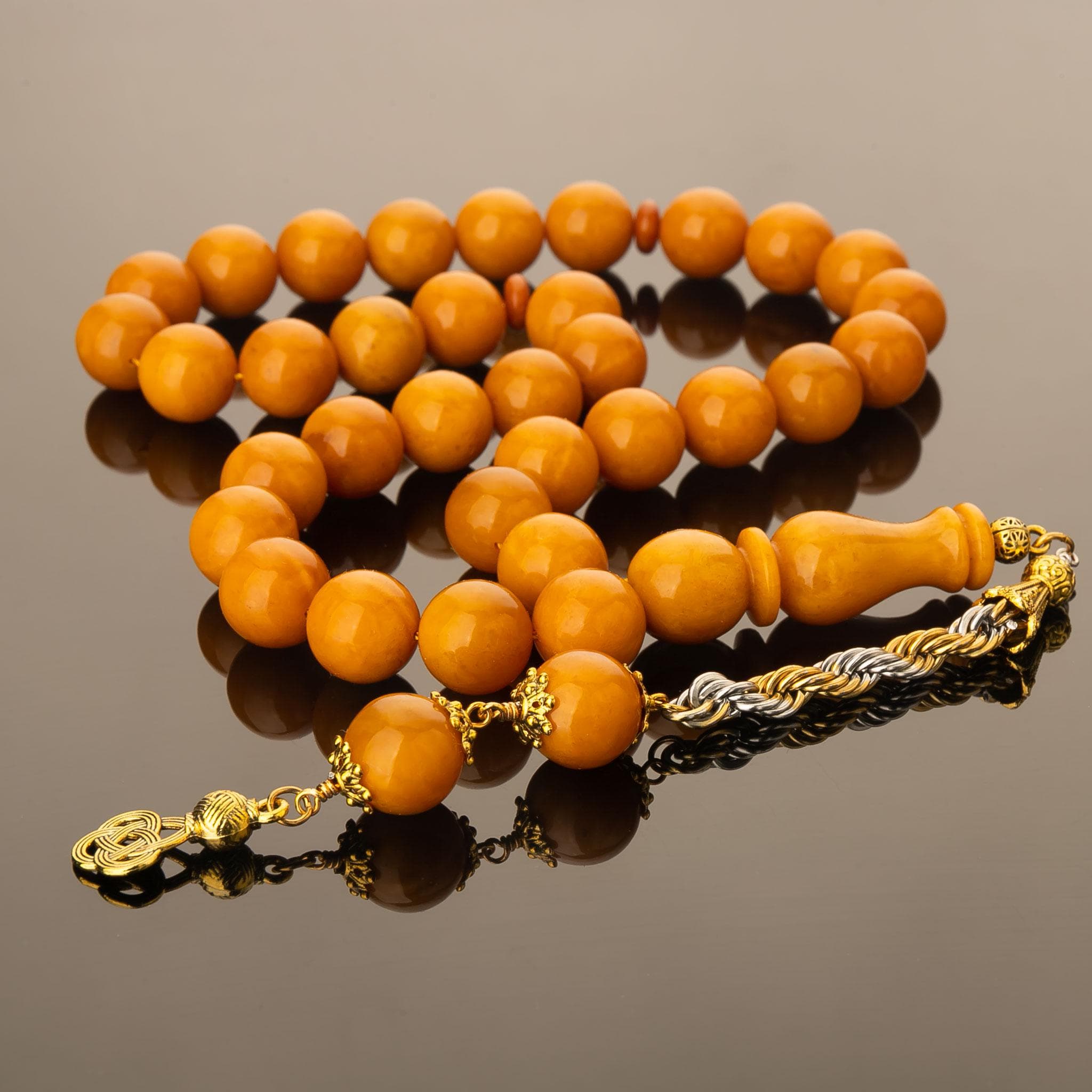 Amber Misbaha – Handcrafted  Islamic Prayer 33 Beads 67g, Brend Old Germany Amber - image 3