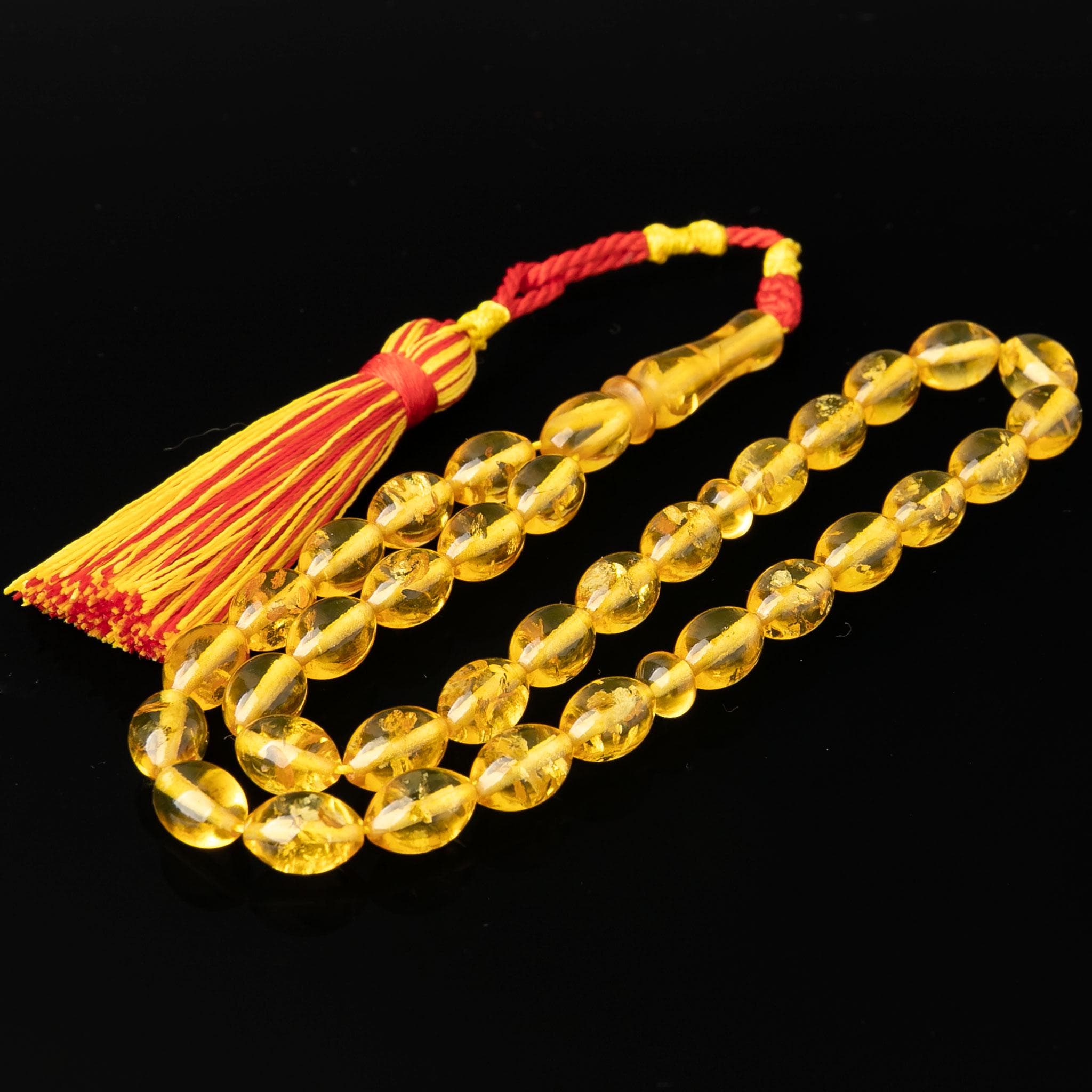 Handmade Baltic Amber Tasbih: 33 Islamic Prayer Beads with Tassel - image 2