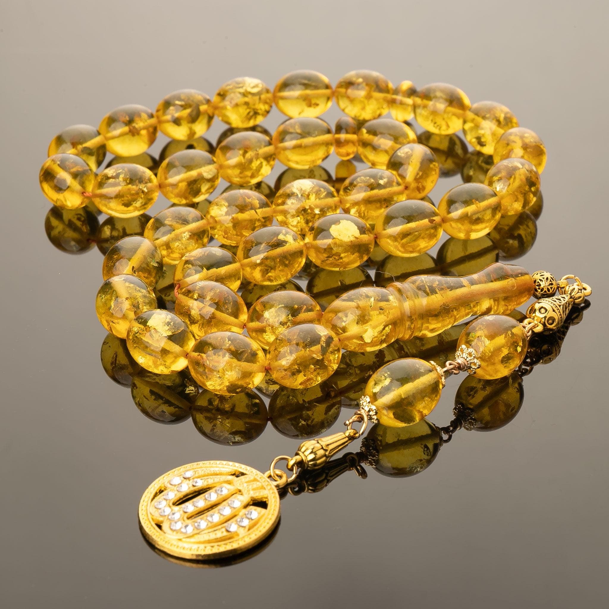 Handmade Baltic Amber Tasbih: 33-Bead Muslim Prayer Rosary - image 4