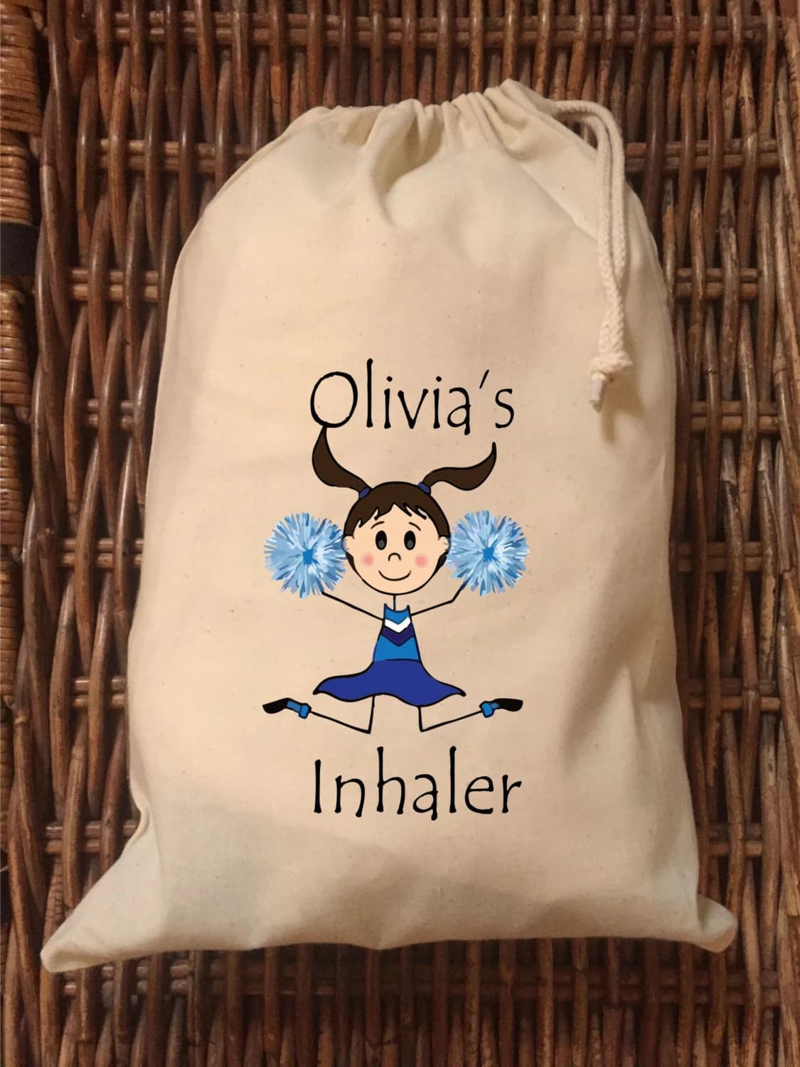 Personalised Inhaler Bag - Olivia Cheerleader Design - image 3