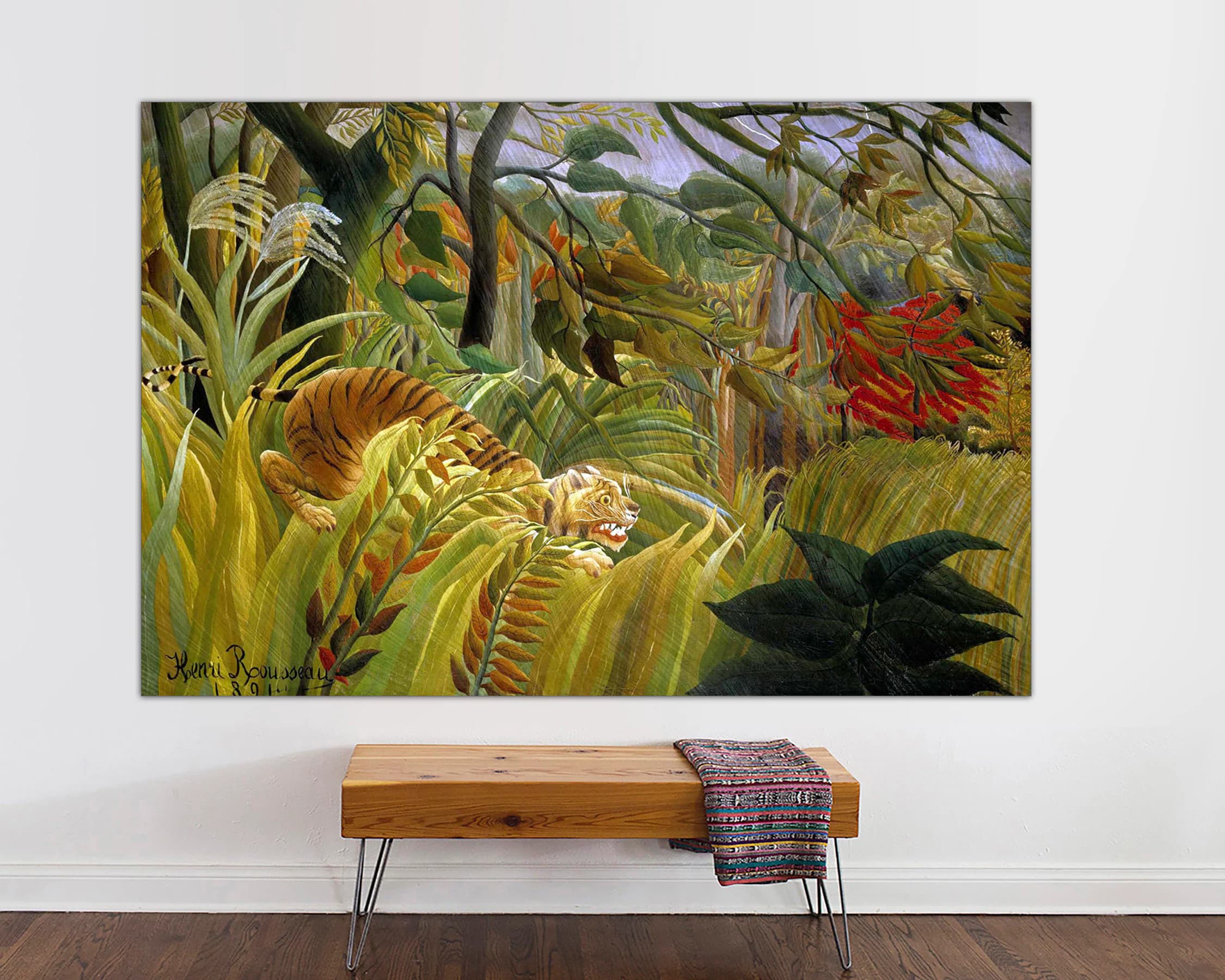 Henri Rousseau Tiger in a Tropical Storm, Giclée Canvas Print