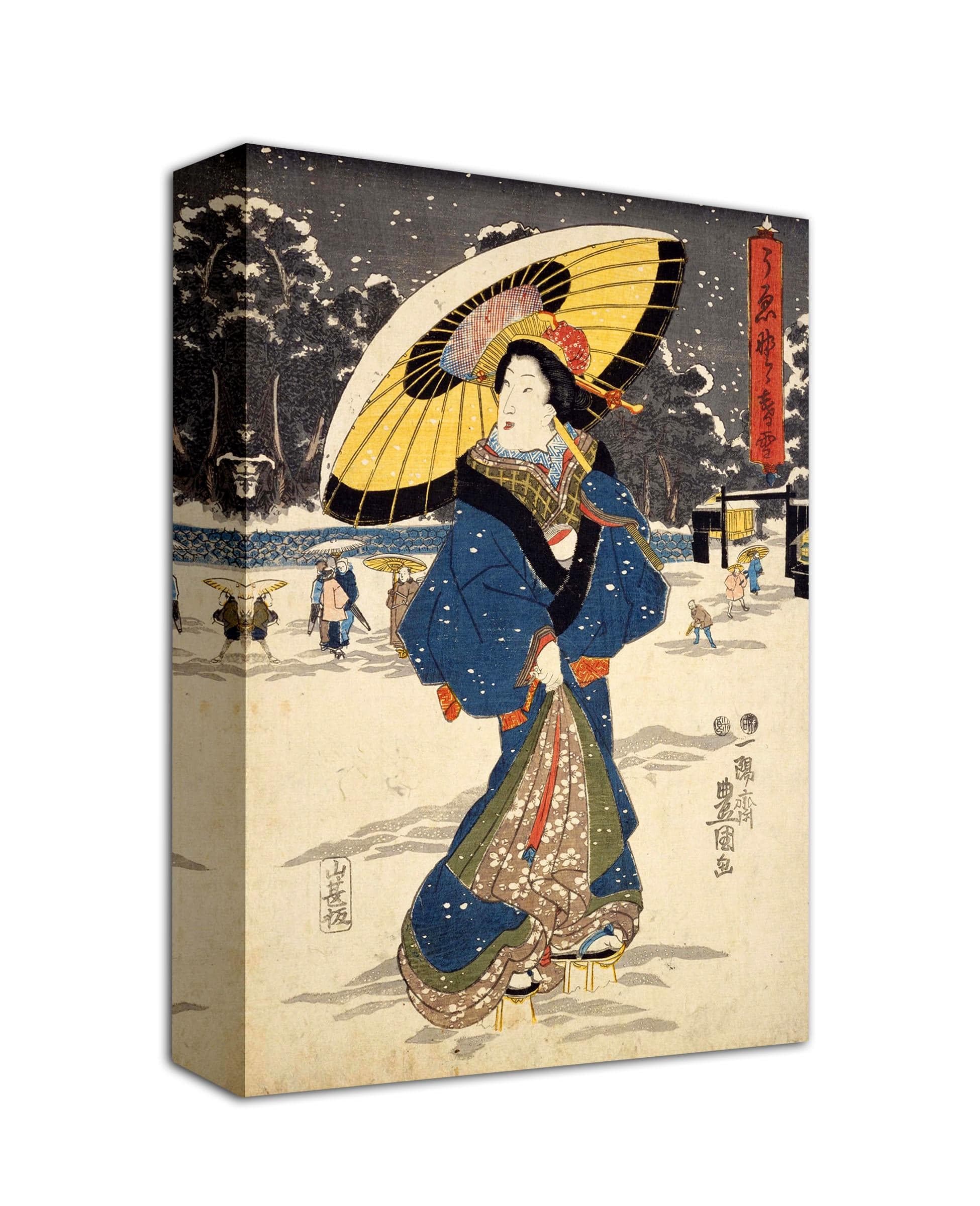 Utagawa Kunisada Japanese Art Canvas Print, Twilight Snow - image 3