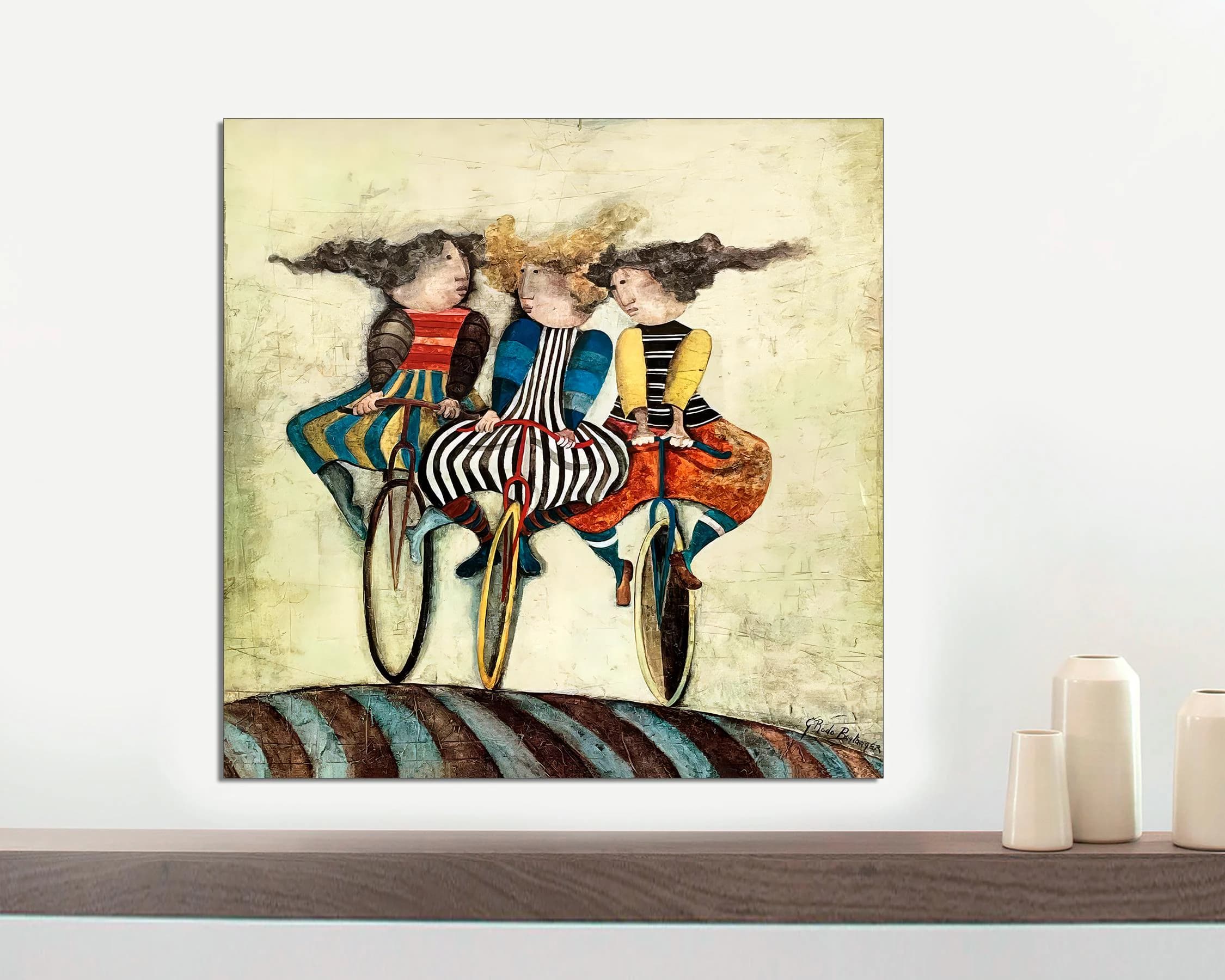Graciela Boulanger Art – "Holiday on Wheels" Canvas Print