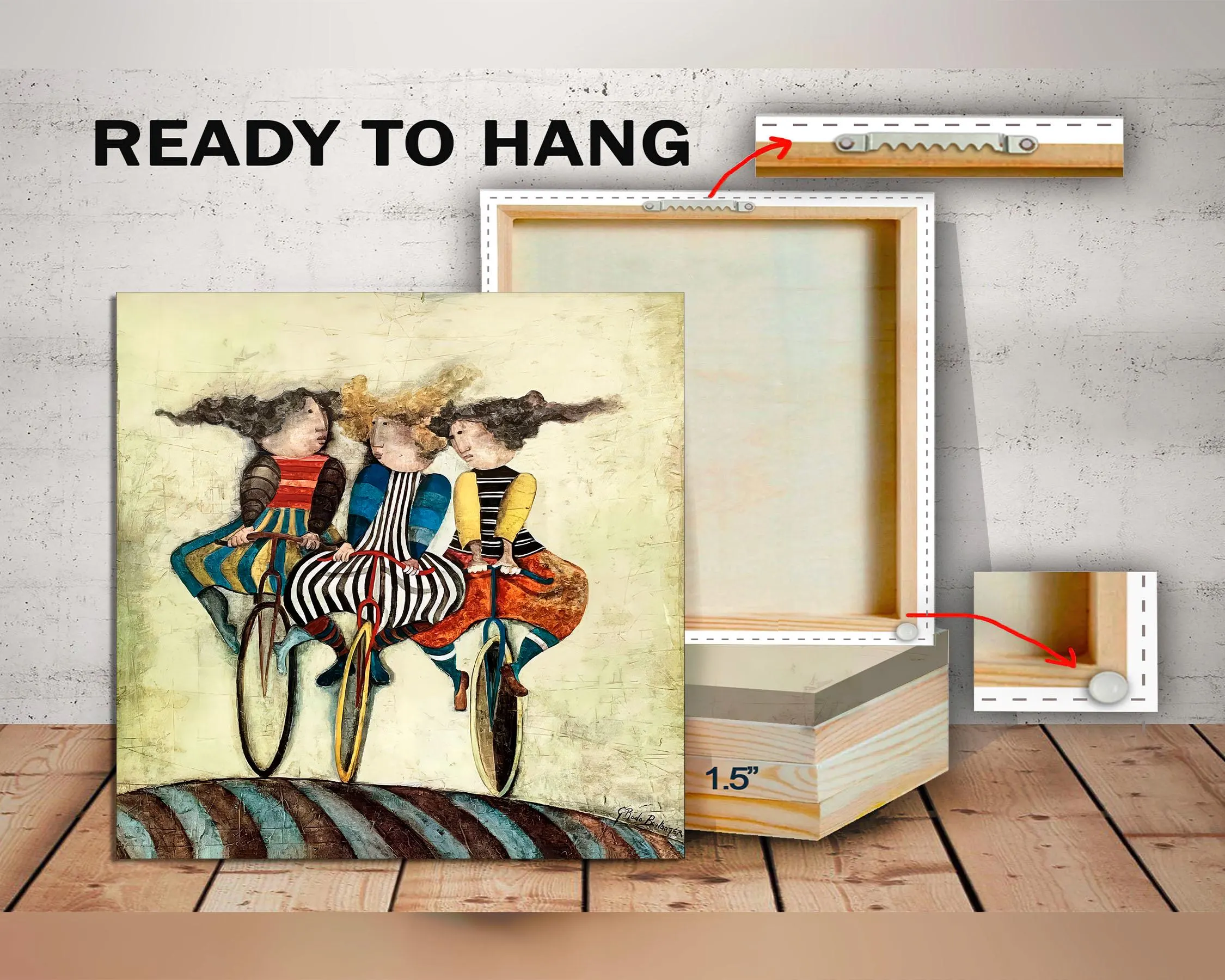 Graciela Boulanger Art – "Holiday on Wheels" Canvas Print - image 4