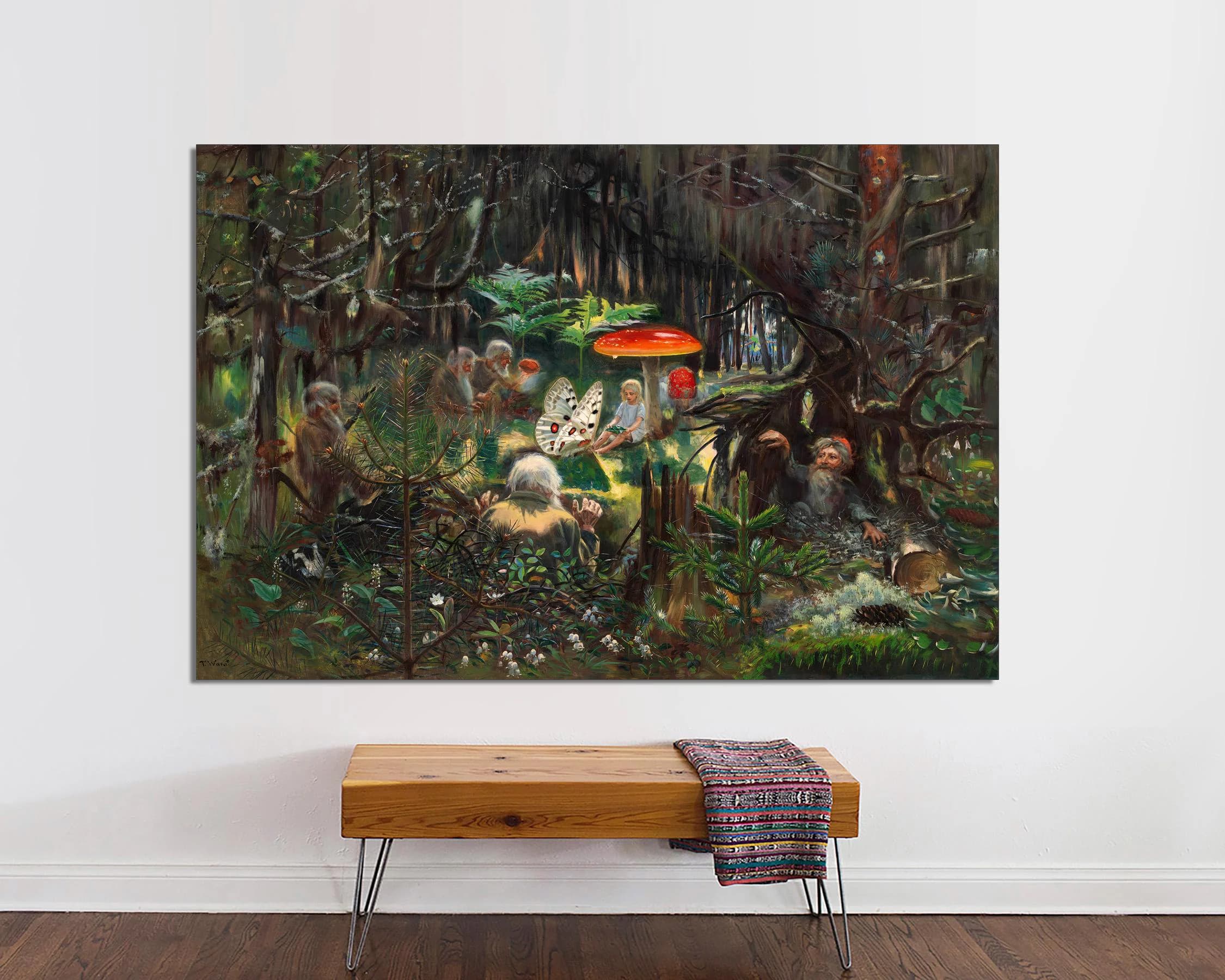 Torsten Wasastjerna Canvas Art, Goblincore Fairy Tale, Woodland Wall Decor
