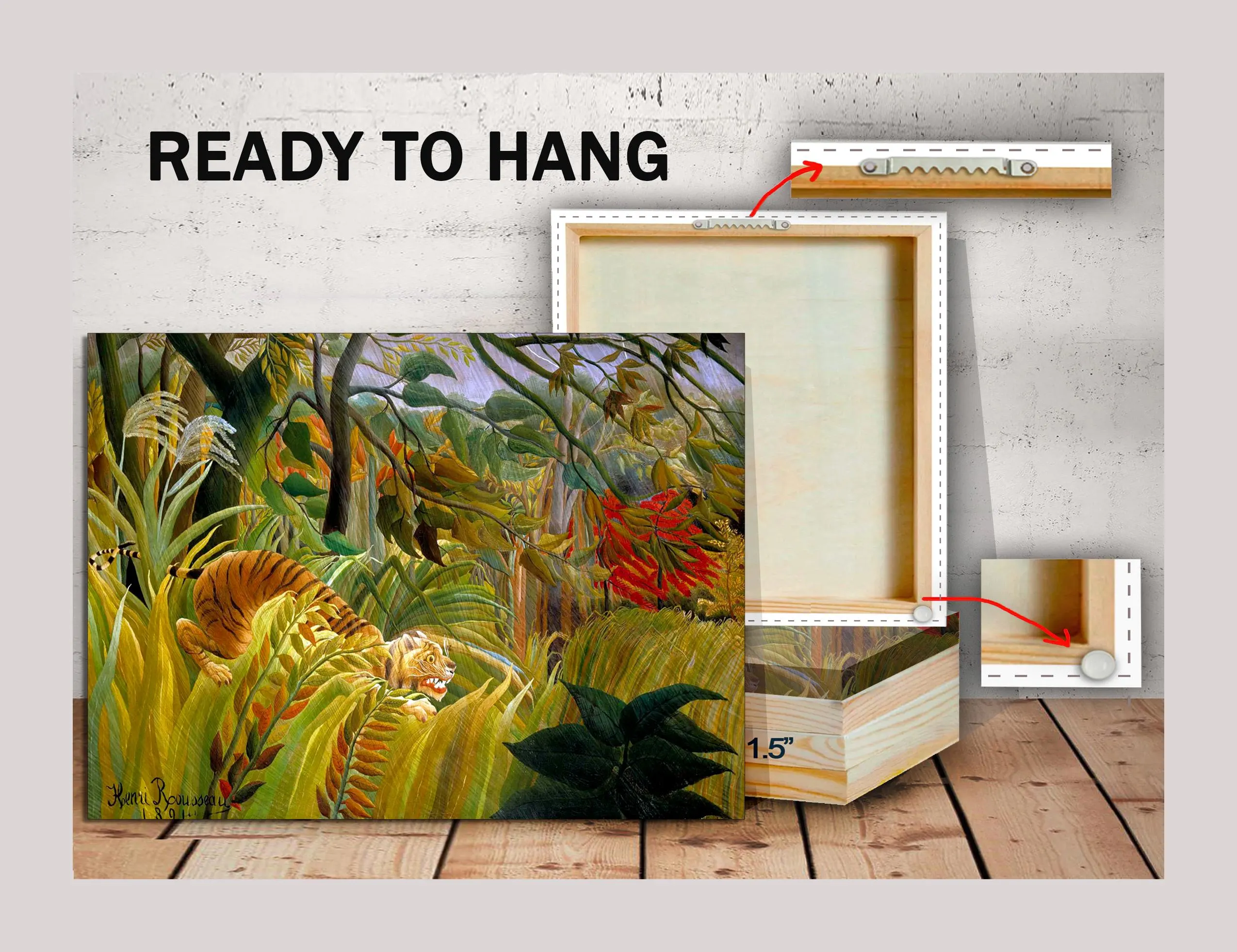 Henri Rousseau Tiger in a Tropical Storm, Giclée Canvas Print - image 4