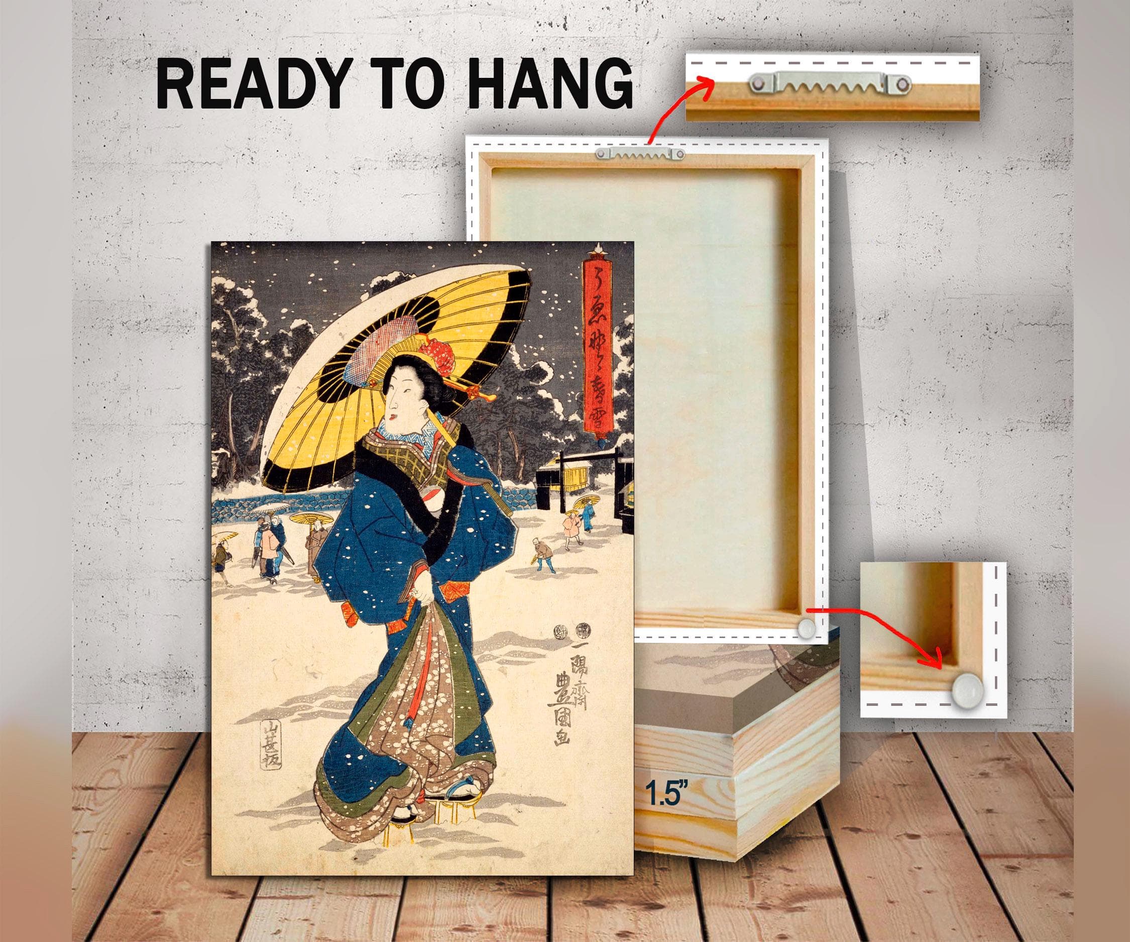 Utagawa Kunisada Japanese Art Canvas Print, Twilight Snow - image 4