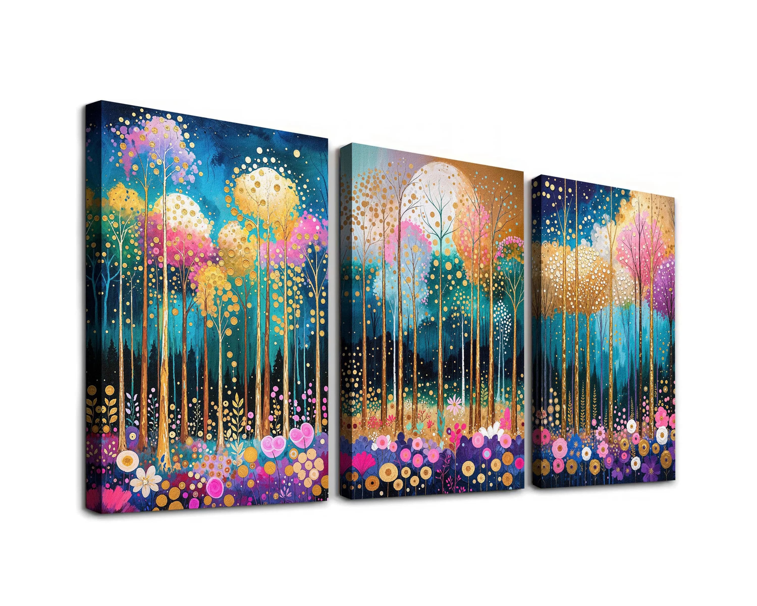 Rainforest Triptych Canvas Art – Abstract Jungle Giclée Print - image 3