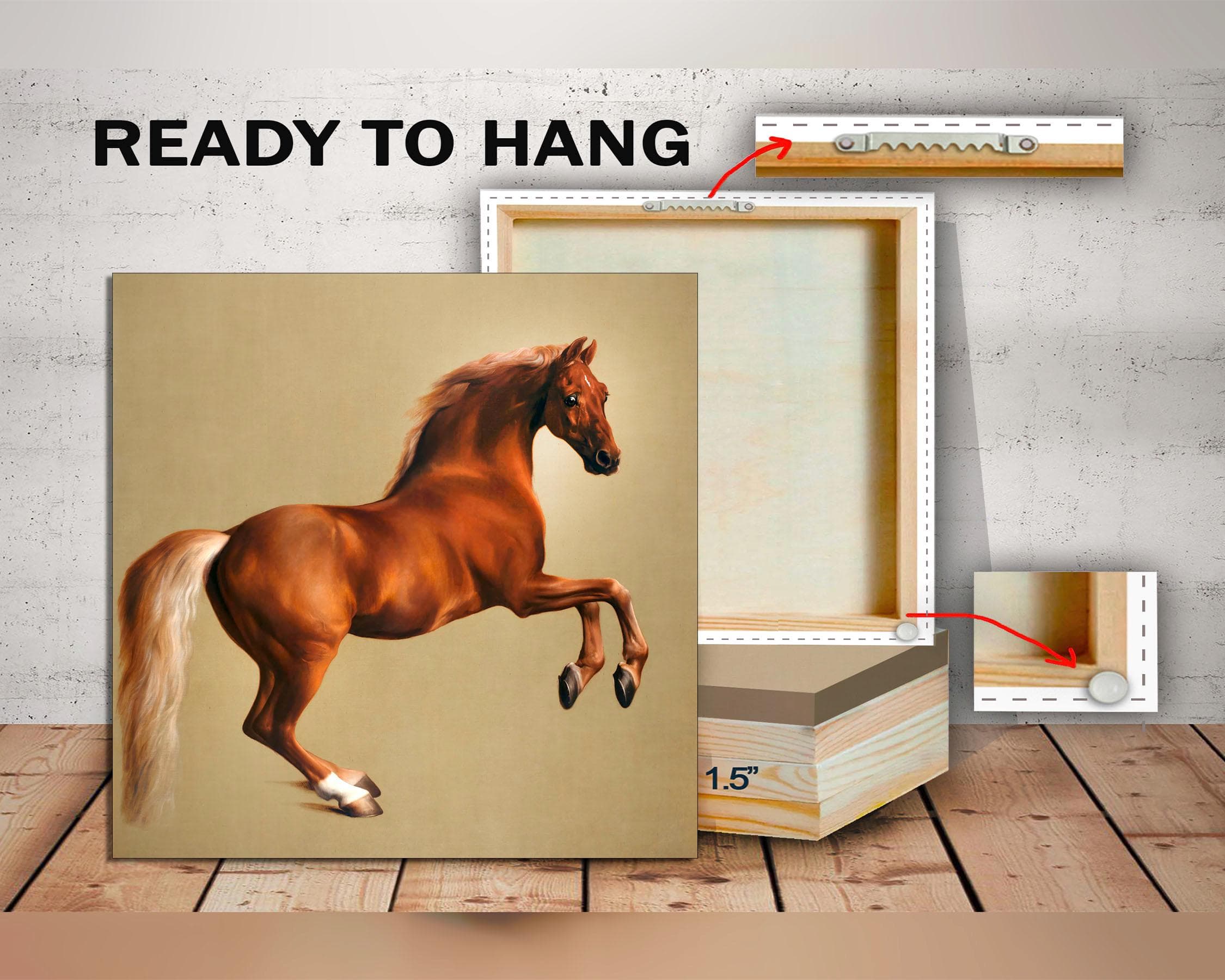 Whistlejacket Horse Canvas Print, Antique Chestnut Stallion Art - image 4