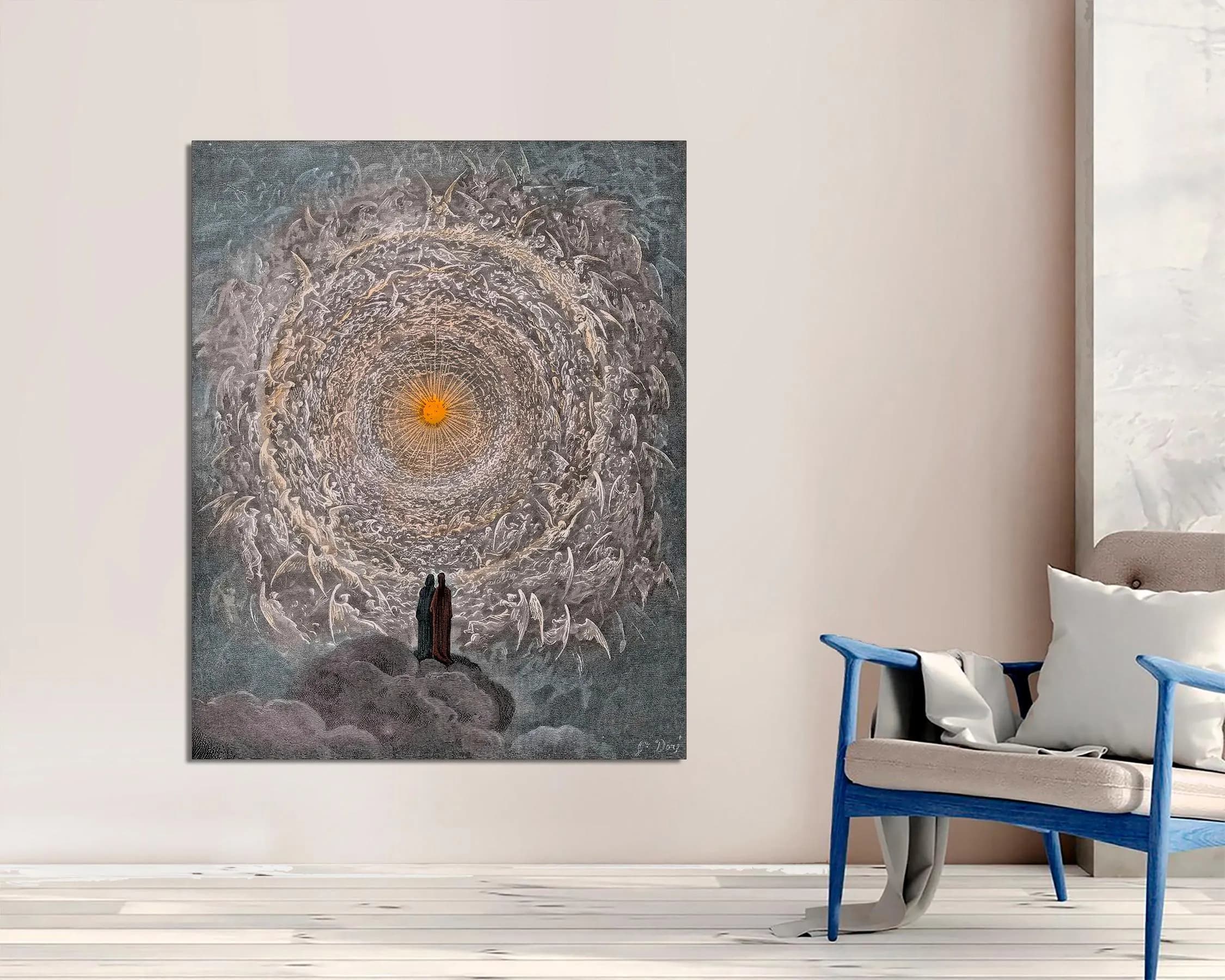 Gustave Dore Canvas Print, The White Rose, Inferno Wall Art, Ready to Hang