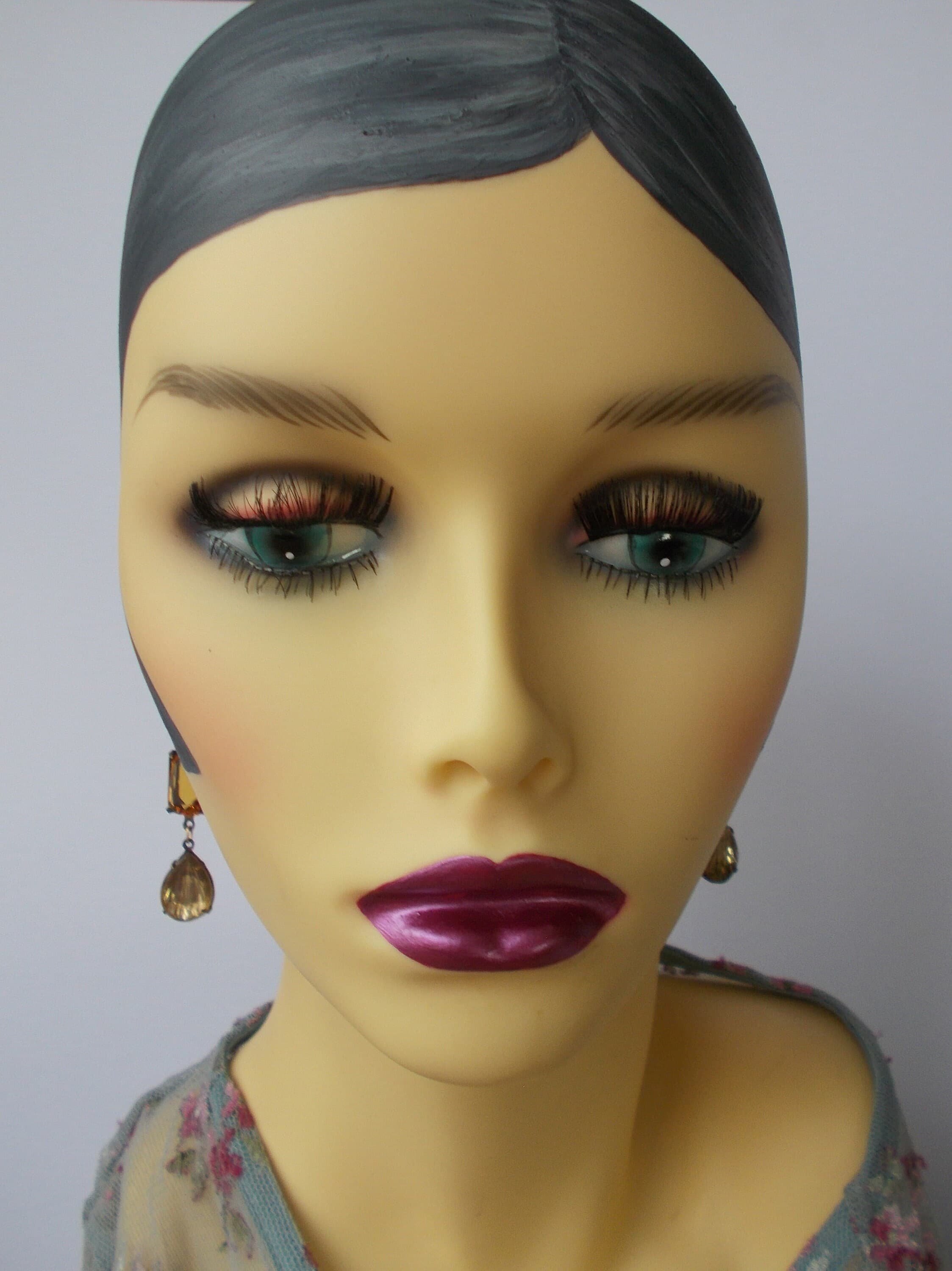 Vintage Rhinestone Dangle Earrings: Gold Vermeil Hooks - image 5