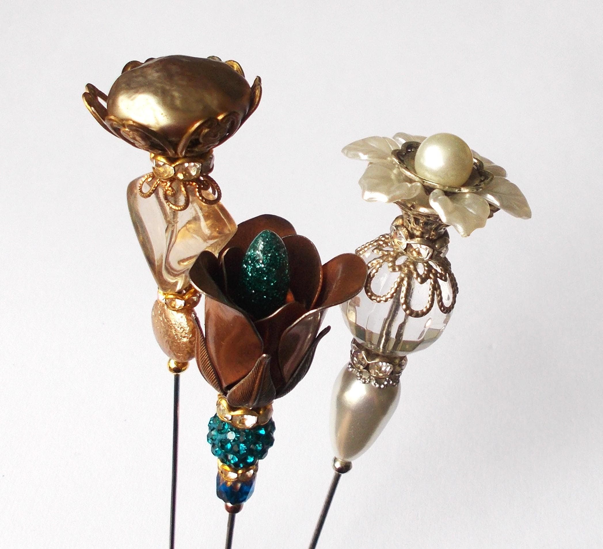 3 x Hatpins - Used for Display Purposes - May Show Some Wear