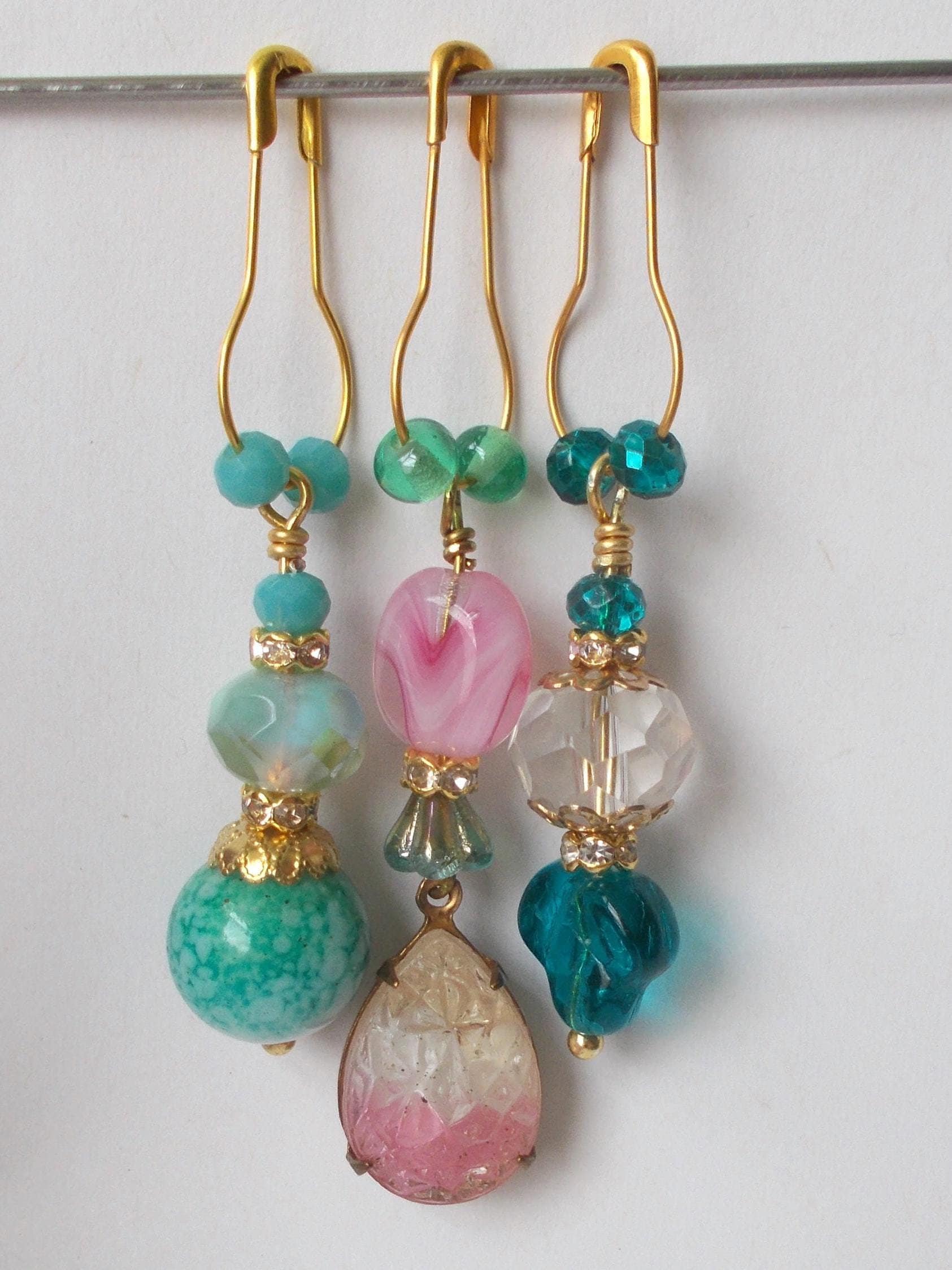 Charms - Three Handmade Junk Journal Dangle Drops / Charms / Vintage Style Boho Embelishments