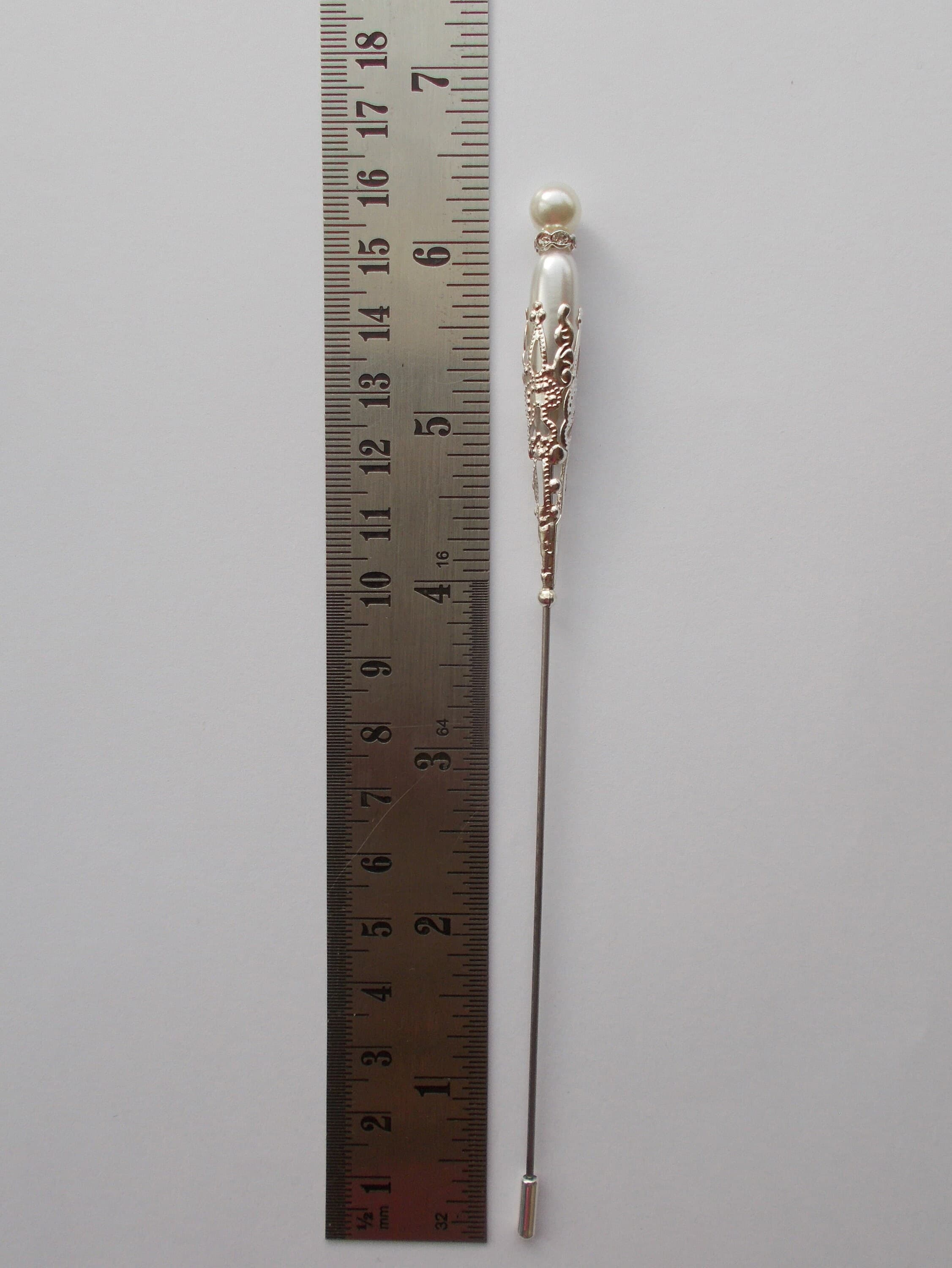 Handmade Faux Pearl Hatpin: Silver or Gold Steel Pin - image 5