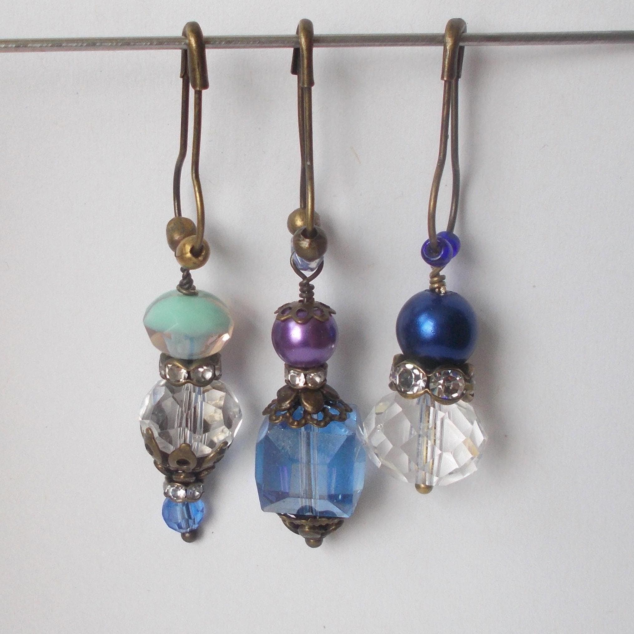 Charms - Three Handmade Junk Journal Dangle Drops / Charms / Vintage Style Boho Embelishments