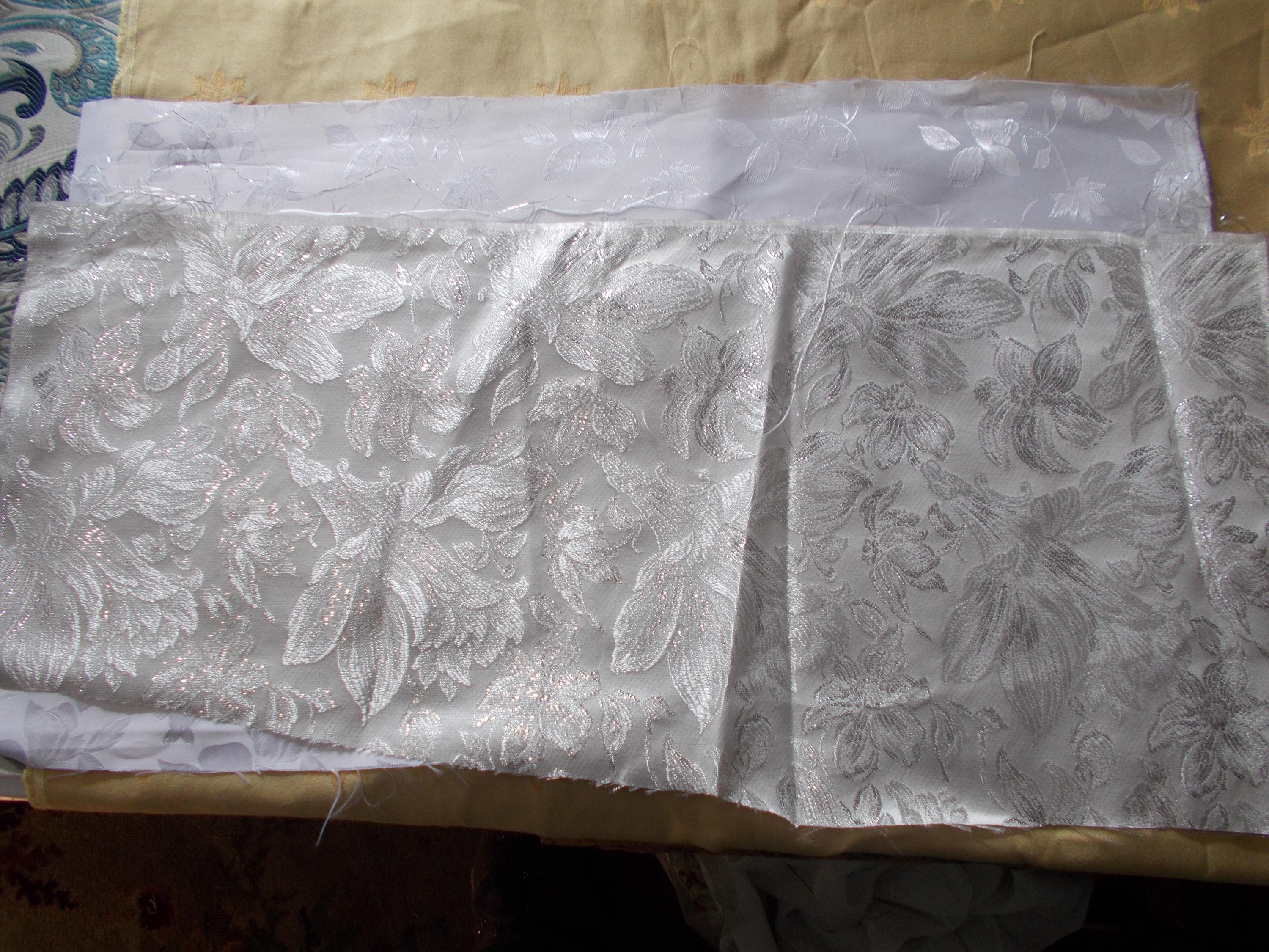 Mixed Brocade Fabric Remnants: Crafting Bundle for Slow Stitch - image 4