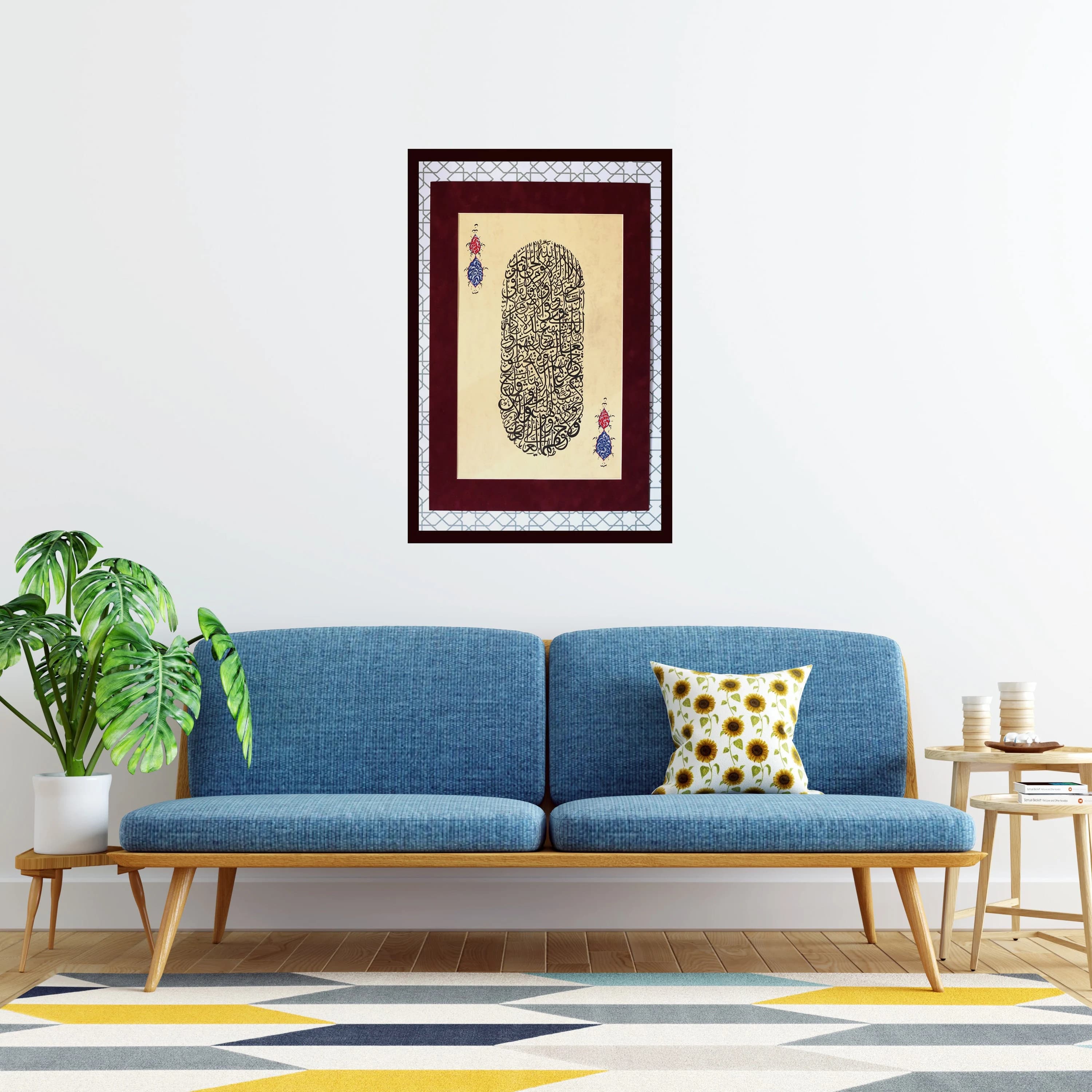 Handmade Islamic Calligraphy Wall Art Islamique Gift Decor Arabic Calligraph Hand Painting Islamische ArtWall Décor Ayat AL KURSI A3 1000119