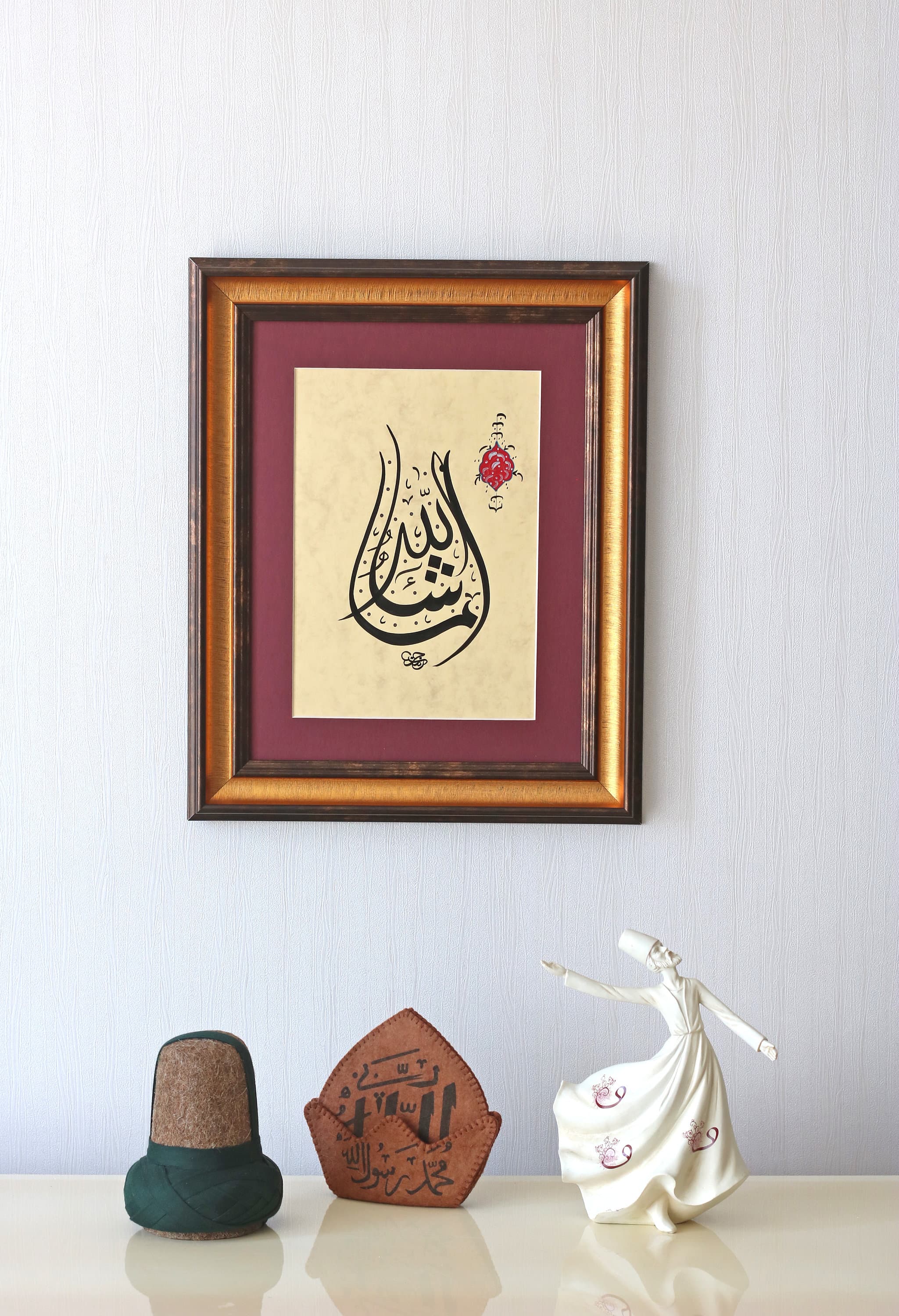 Islamic Calligraphy Handmade Islamic Wall Art Decor Gift Arabic Calligraphy Handmade Islamic Art Wall Islamique Gift"Mashallah"