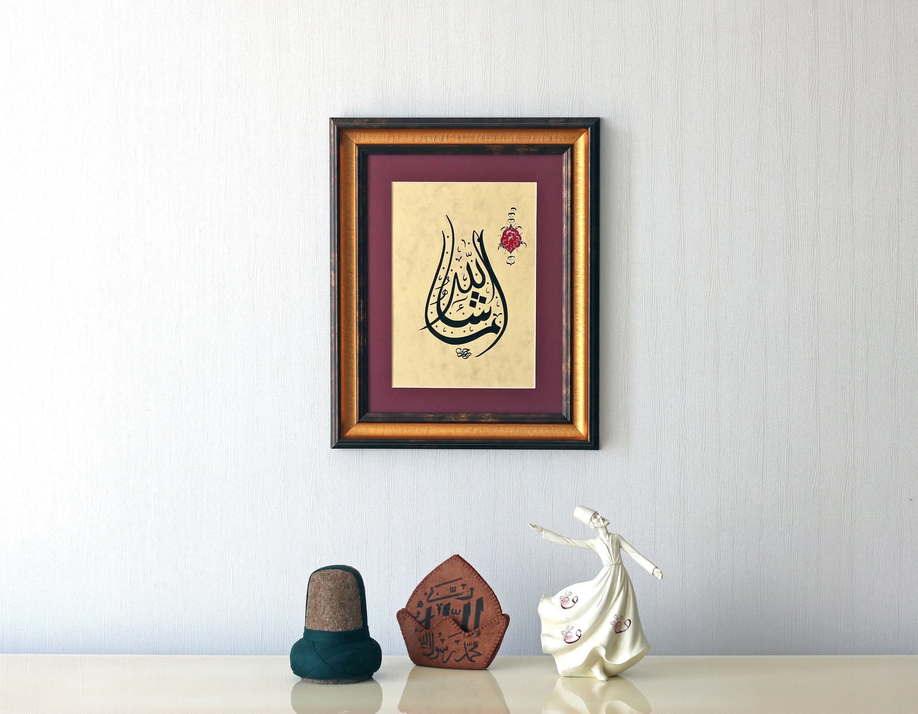 Islamic Calligraphy Handmade Islamic Wall Art Decor Gift Arabic Calligraphy Handmade Islamic Art Wall Islamique Gift"Mashallah"