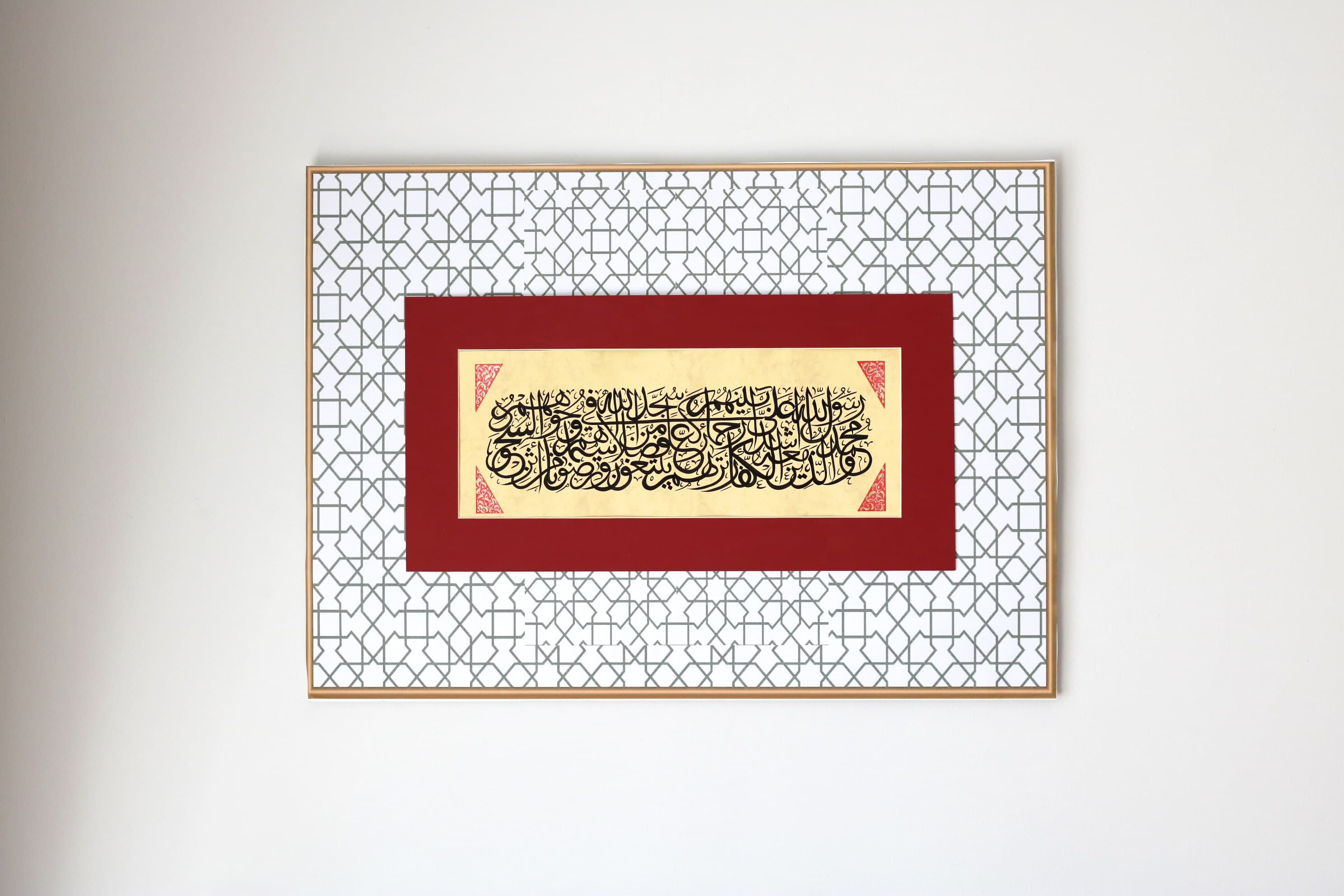 Original Islamic Art Handmade  Arabic Calligraphy Hand Painting Ottoman Islamic Art Wall Art Wall Décor Surah Al-Fath  - verse 29 A6 010004 - image 4