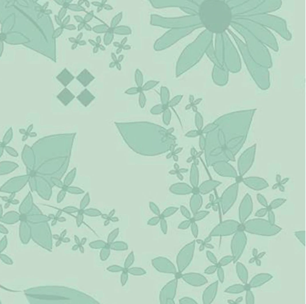 108" Wide Backing Fabric: Lilac Floral Print, Julep Green