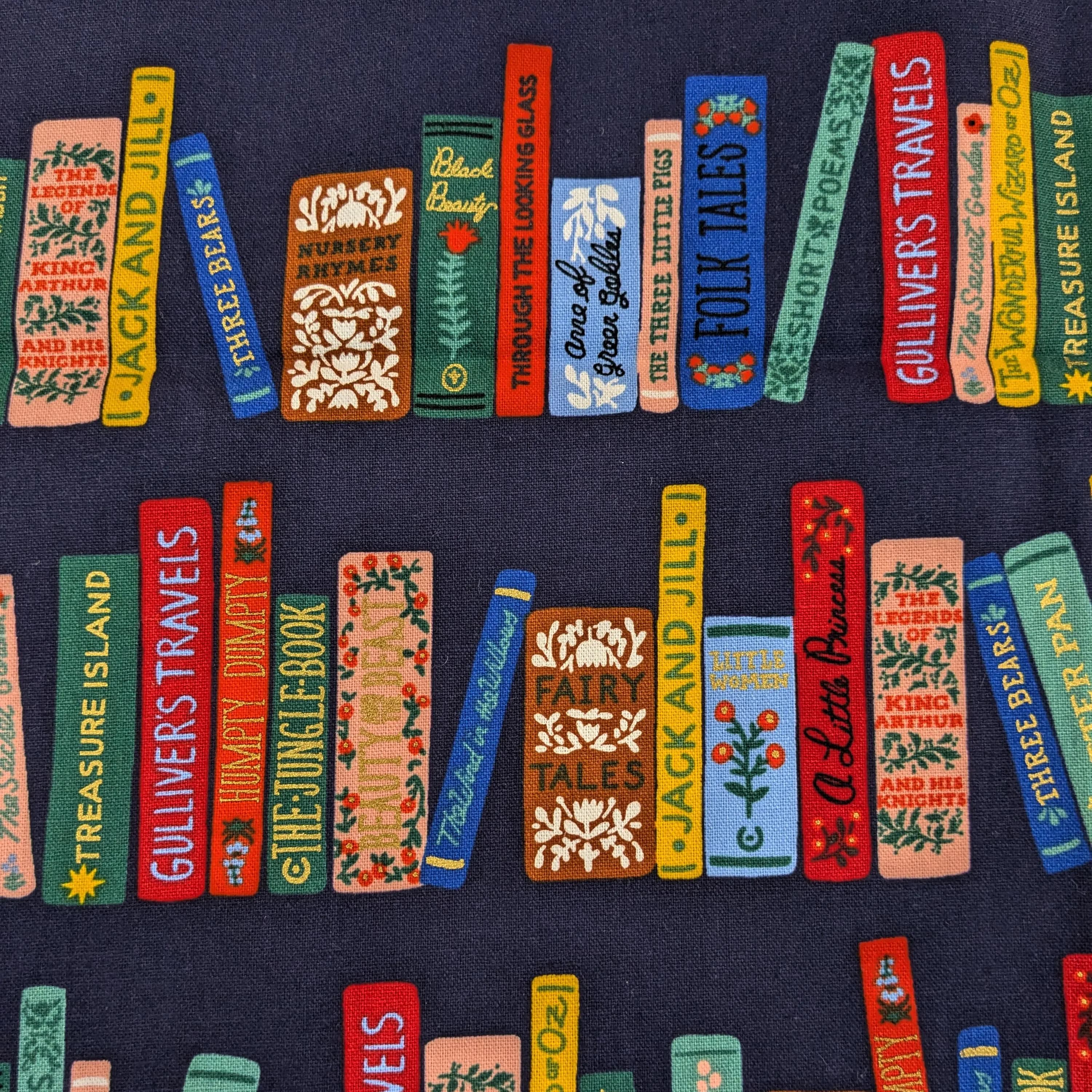 Rifle Paper Co. Book Print  Curio Collection Metallic Cotton Linen Canvas Fabric  last 27"X44"  - Rare