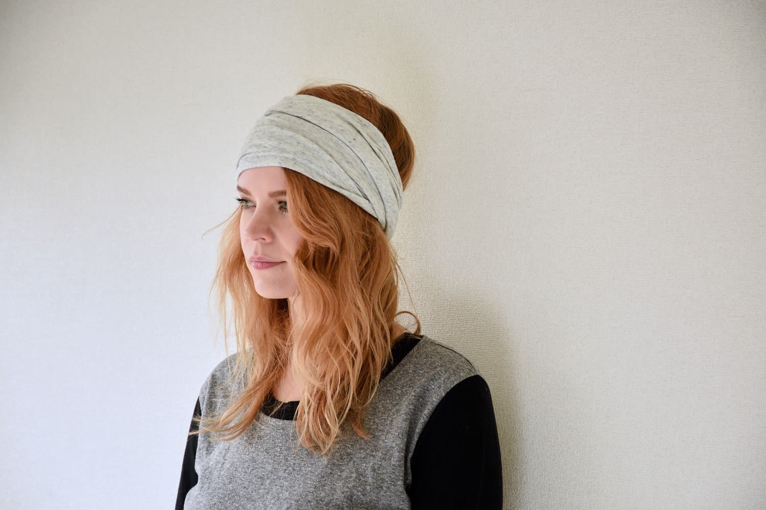 Organic Headband Neck Warmer 100% Cotton Hair Band Accessory Beanie Hat Sensitive Skin Breathable - image 3