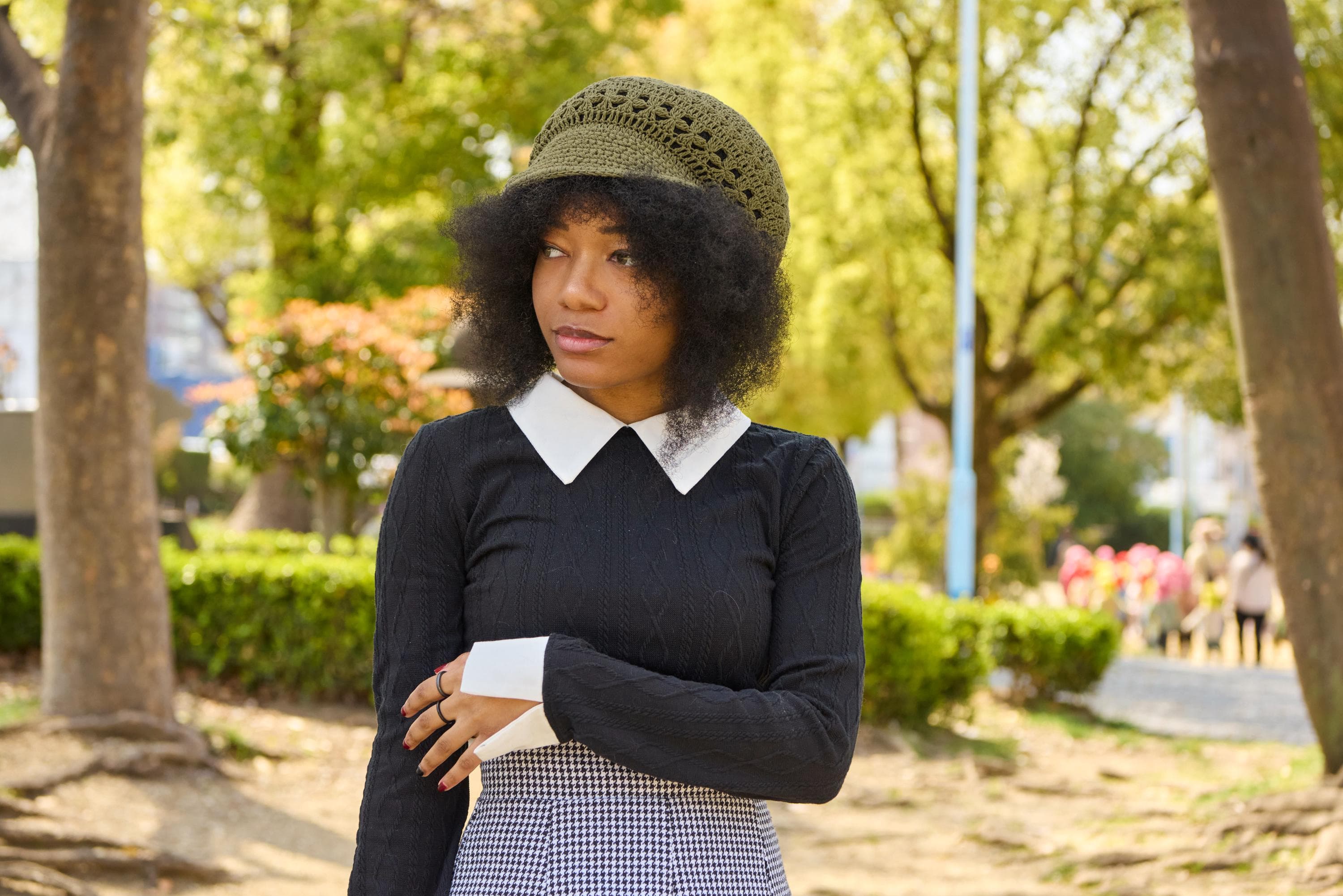 100% Cotton Y2K Newsboy Cap, Crochet Beanie with Visor, Handmade Boho Raffia Hat with a Soft Brim, Breathable & Lightweight Vintage-style - image 5