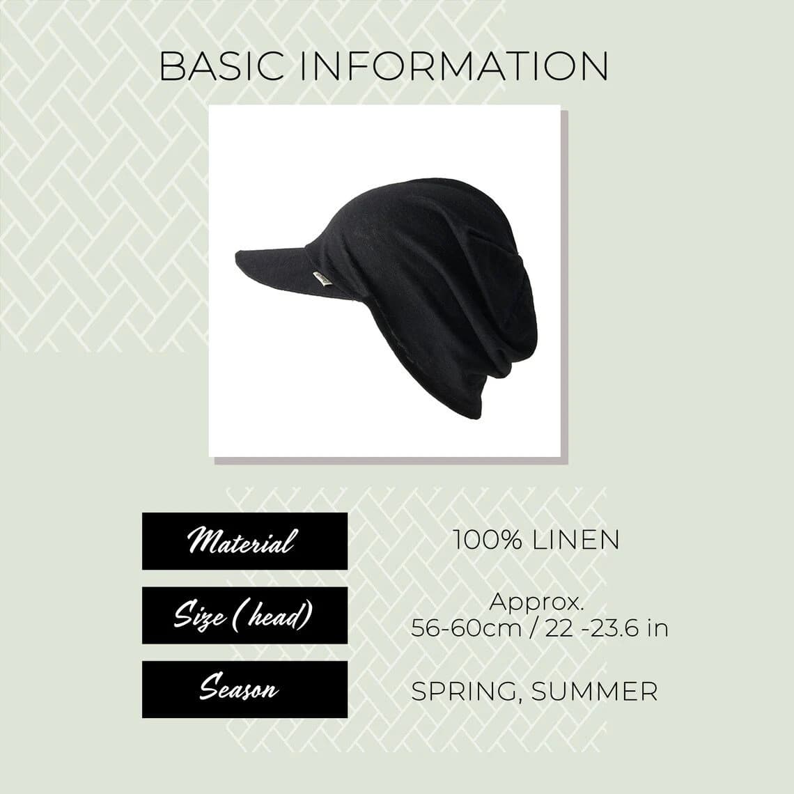 Korean Fashion 100% Linen Sun Hat, Mens Womens Techwear Cyberpunk Clothing Cycling Cap, Chemo Headwear, Bohemian Findings & Linen Loungwear - image 3