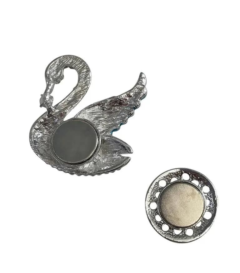 Crystal Swan Magnetic Clasp Brooch by Kuati Mayfair - image 3