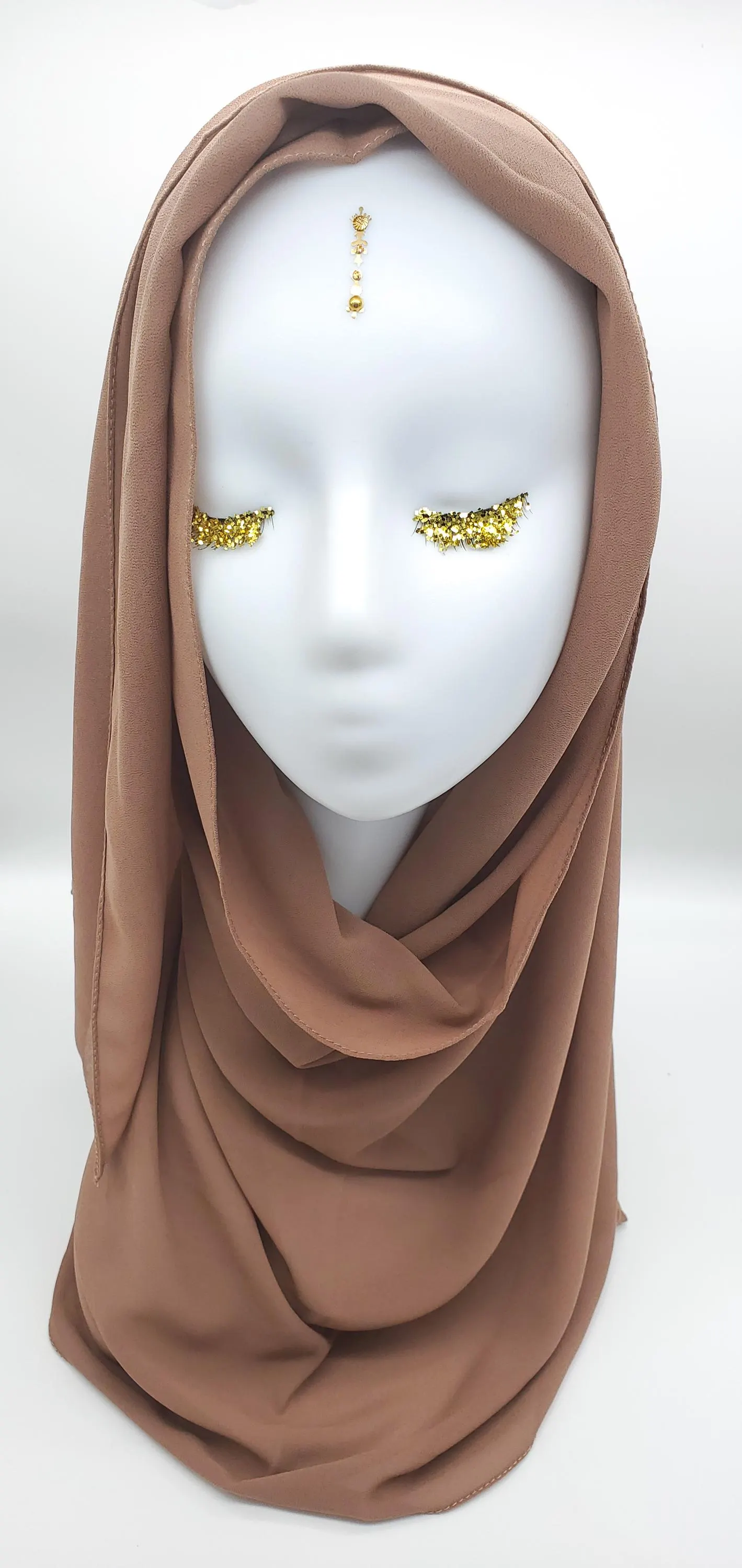 Saalima Mocha - Georgette Crepe Scarf for Hijabs and Headwraps - image 4
